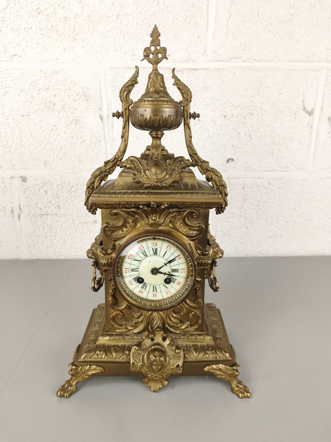 Old mantel clock in brass