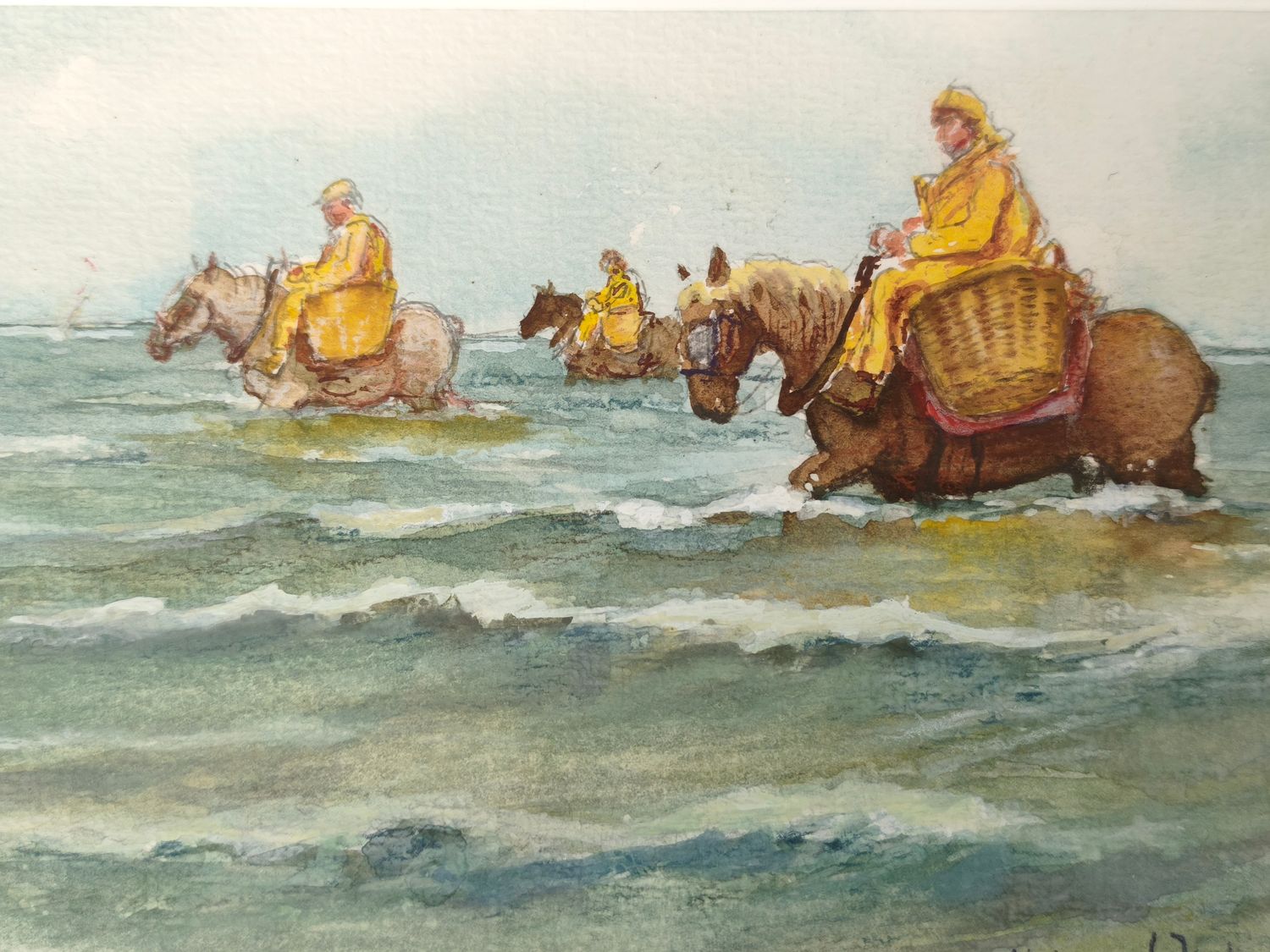 Hub Van Winkel - watercolor - horse dishermen