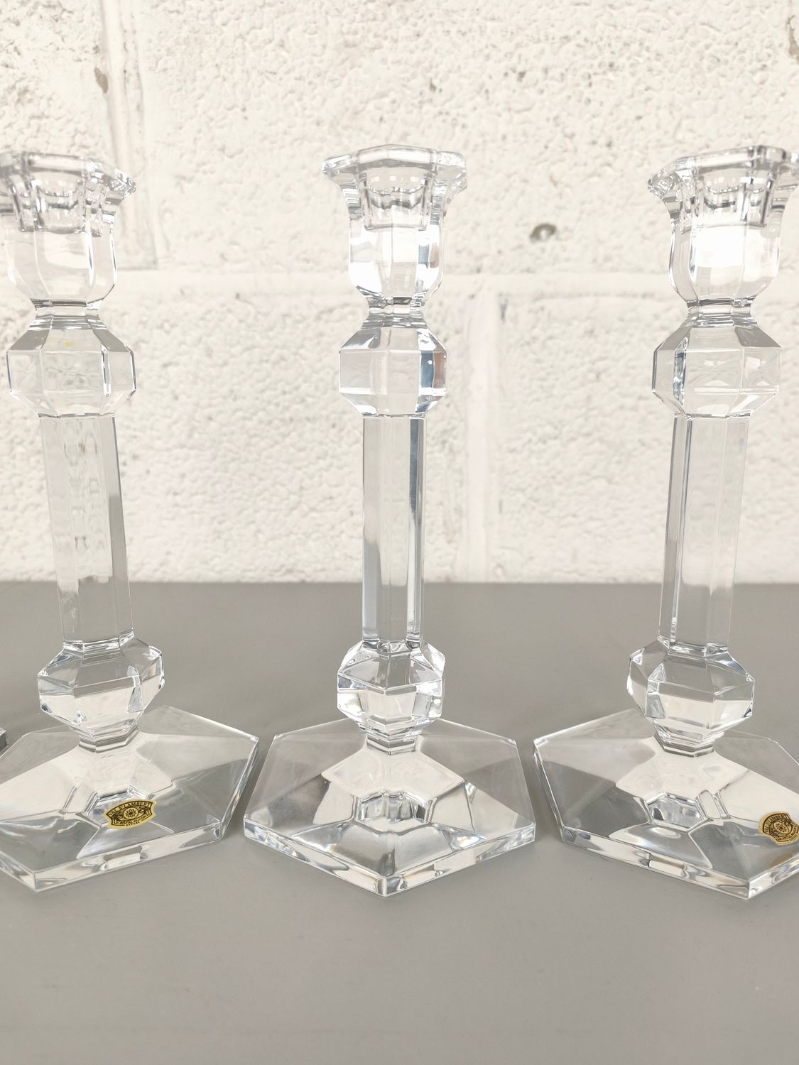 4 Val Saint Lambert Galatée candlesticks