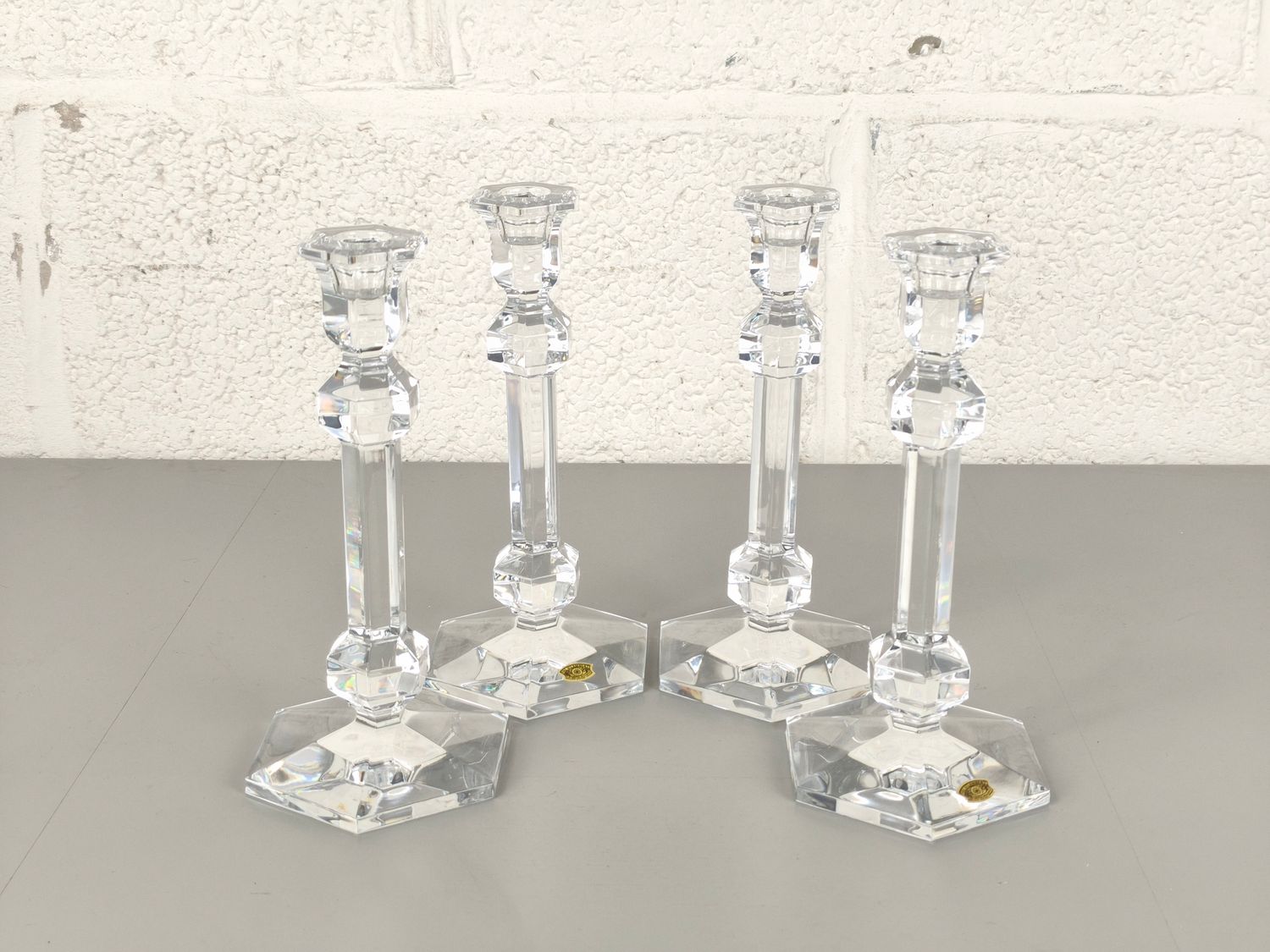 4 Val Saint Lambert Galatée candlesticks