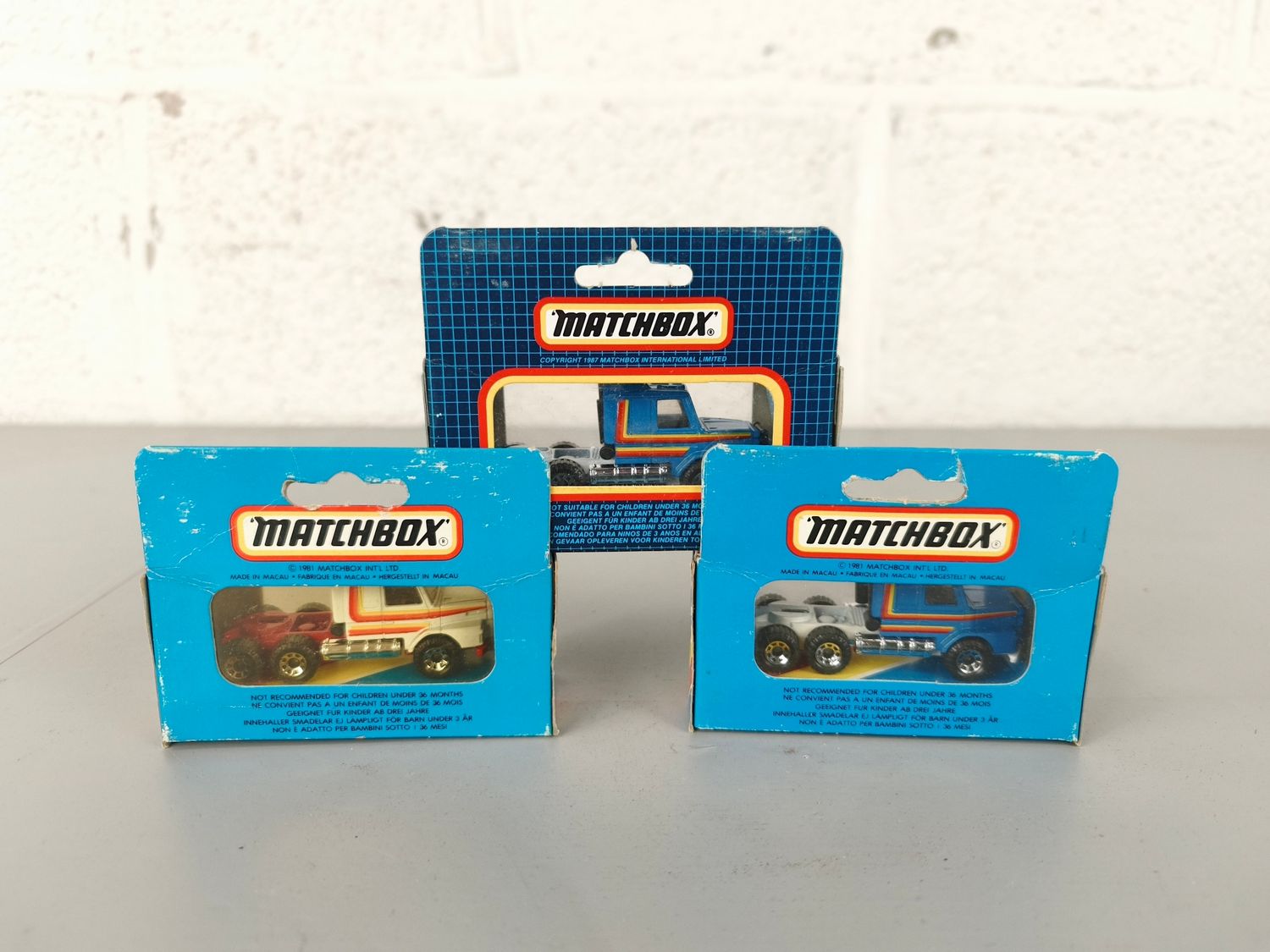 3 Matchbox Scania trucks