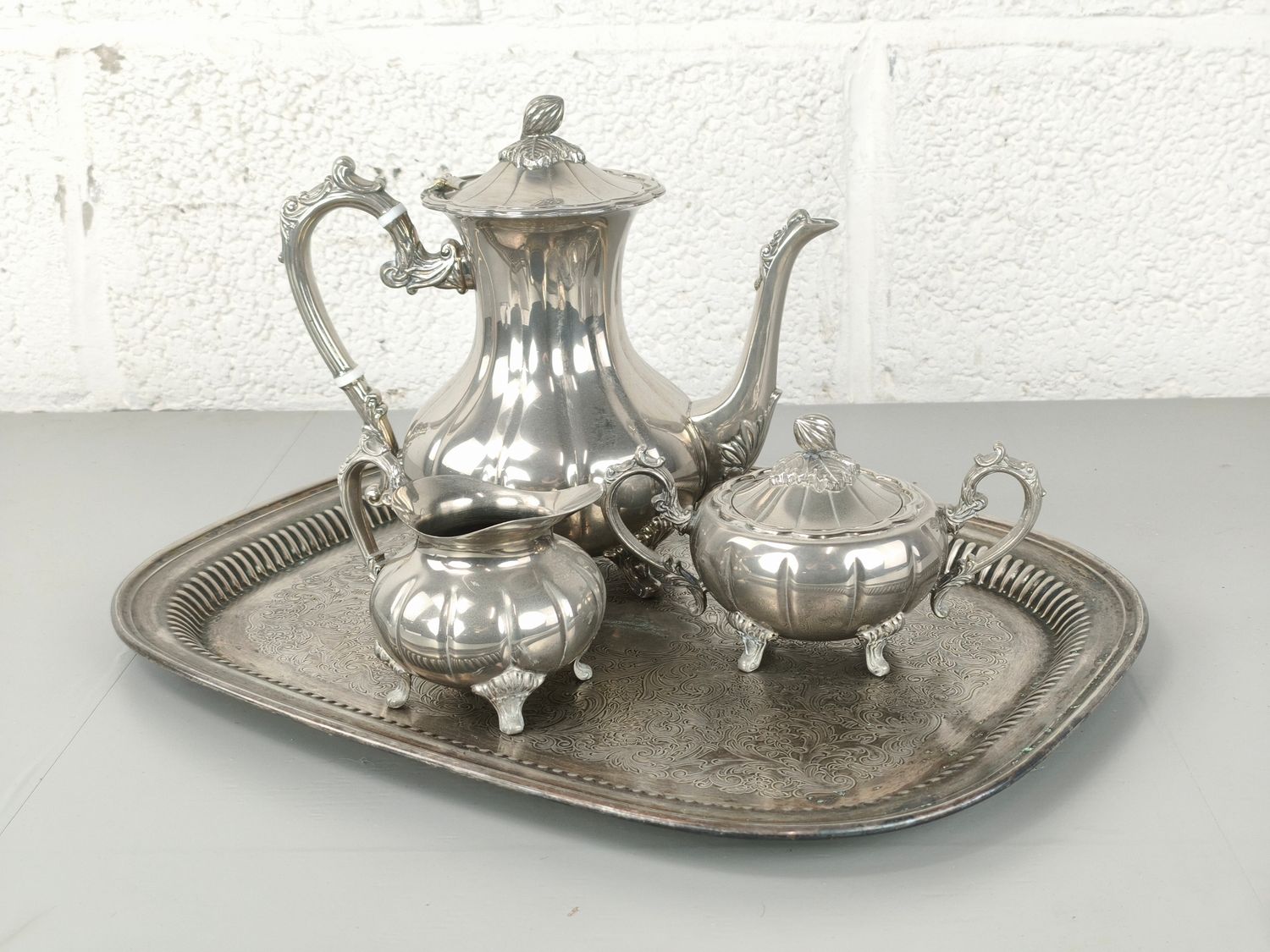 Silverplated tea set