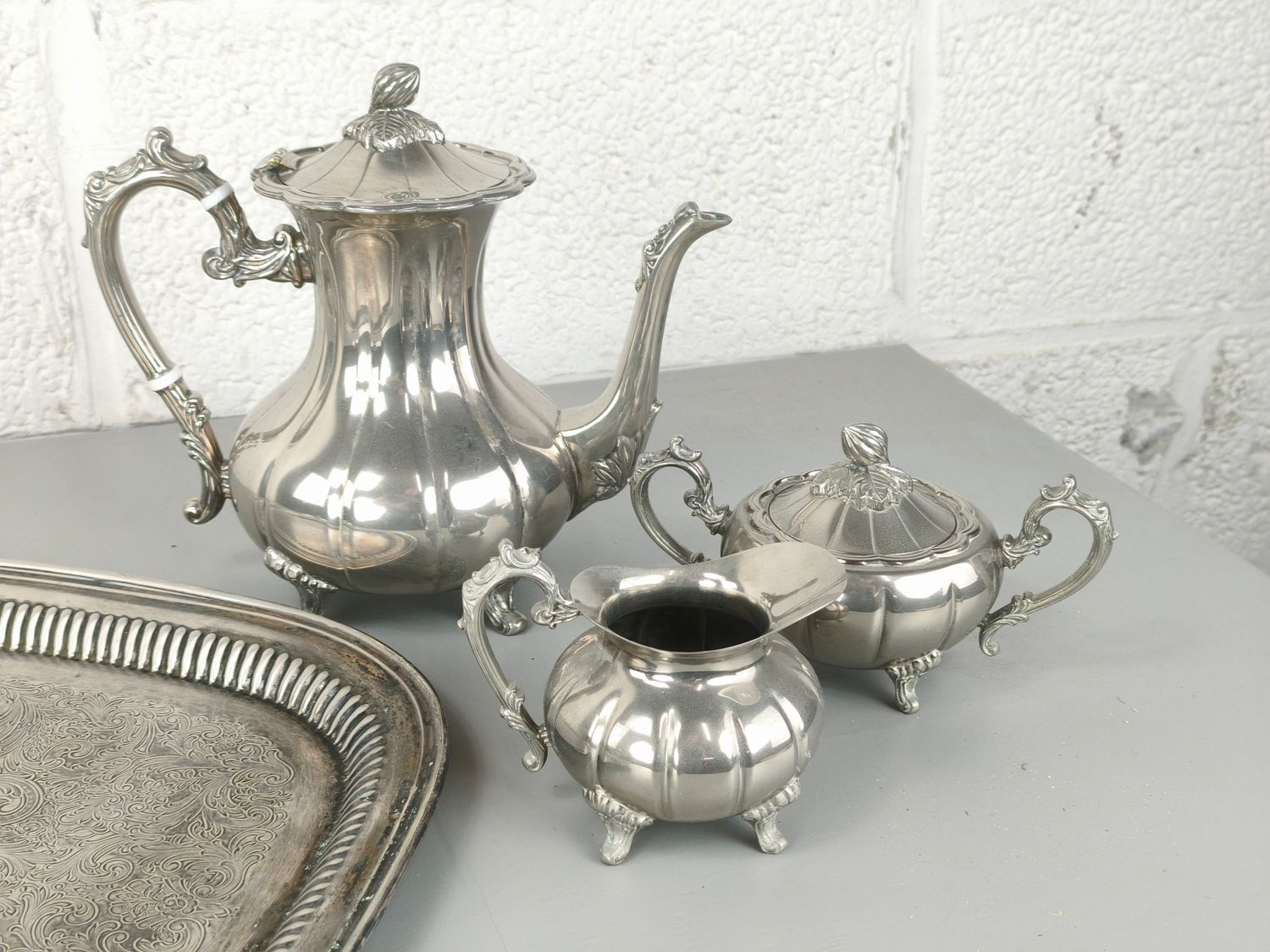 Silverplated tea set