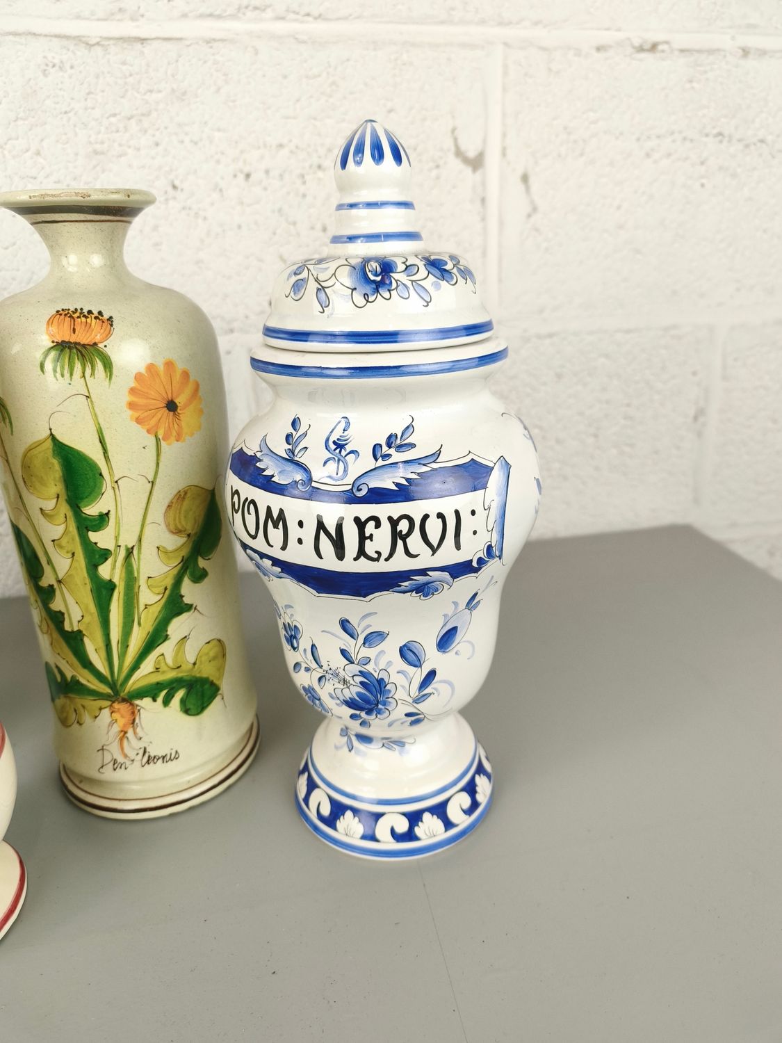 Large porcelain apothecary jars