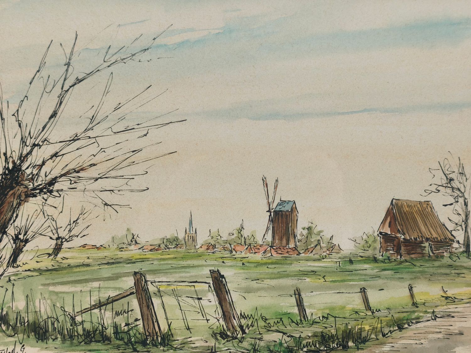 Georges Tahon - Watercolor -