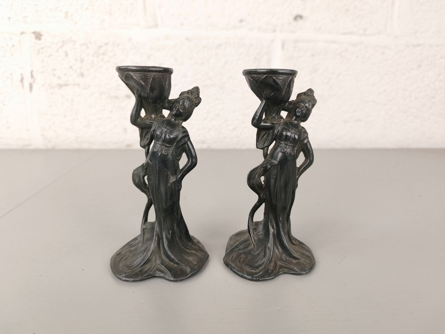 Pair of small art nouveau candlesticks