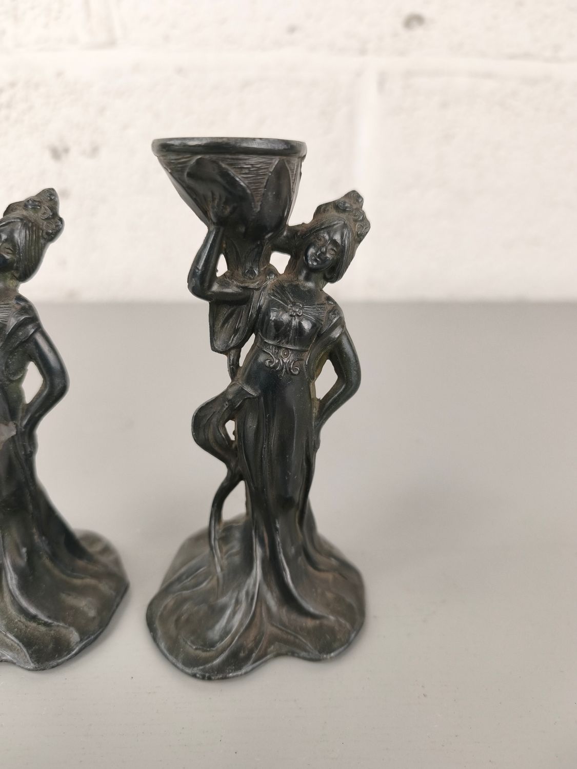 Pair of small art nouveau candlesticks