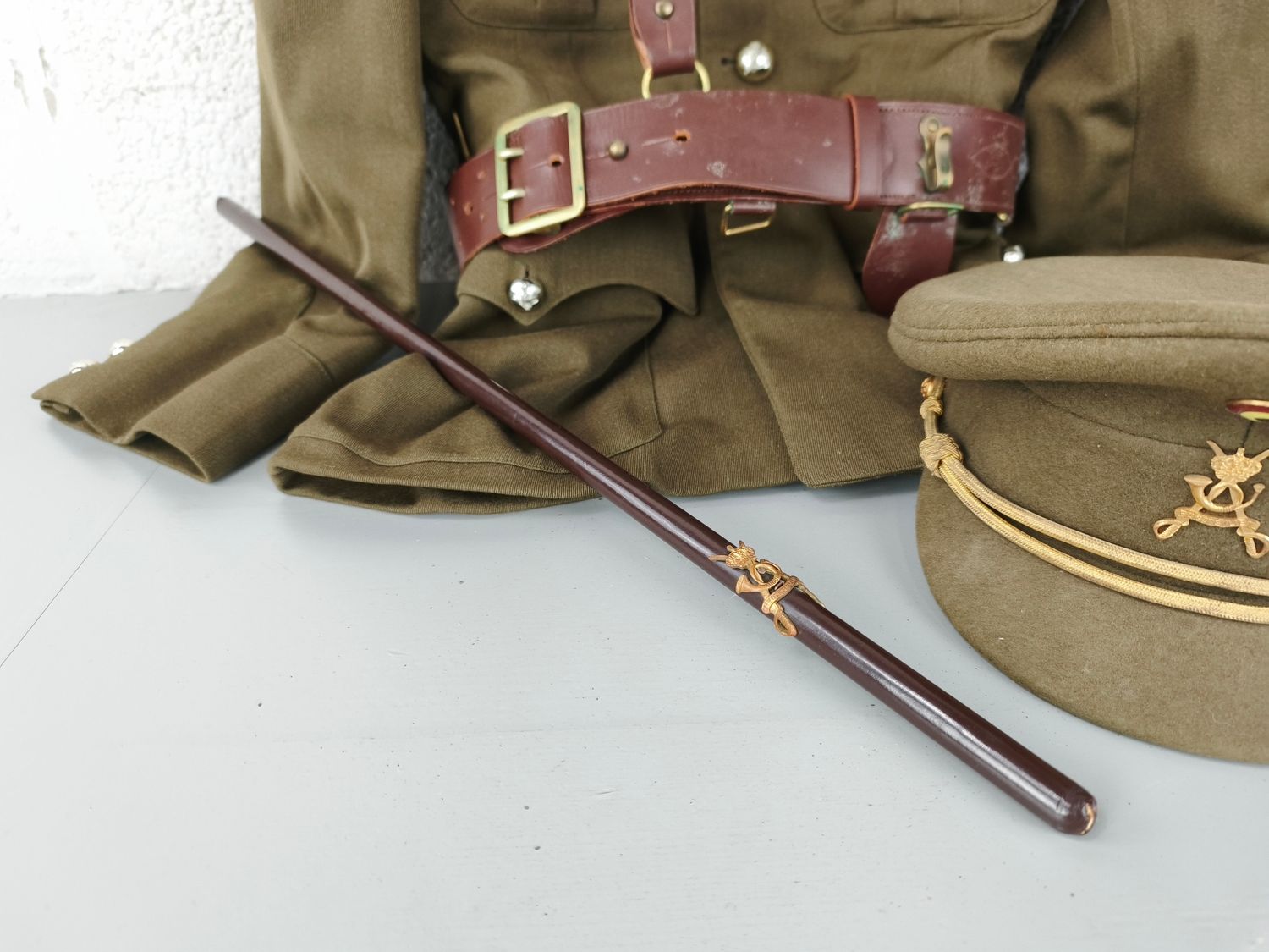 Belgian officer's uniform with swagger stick
