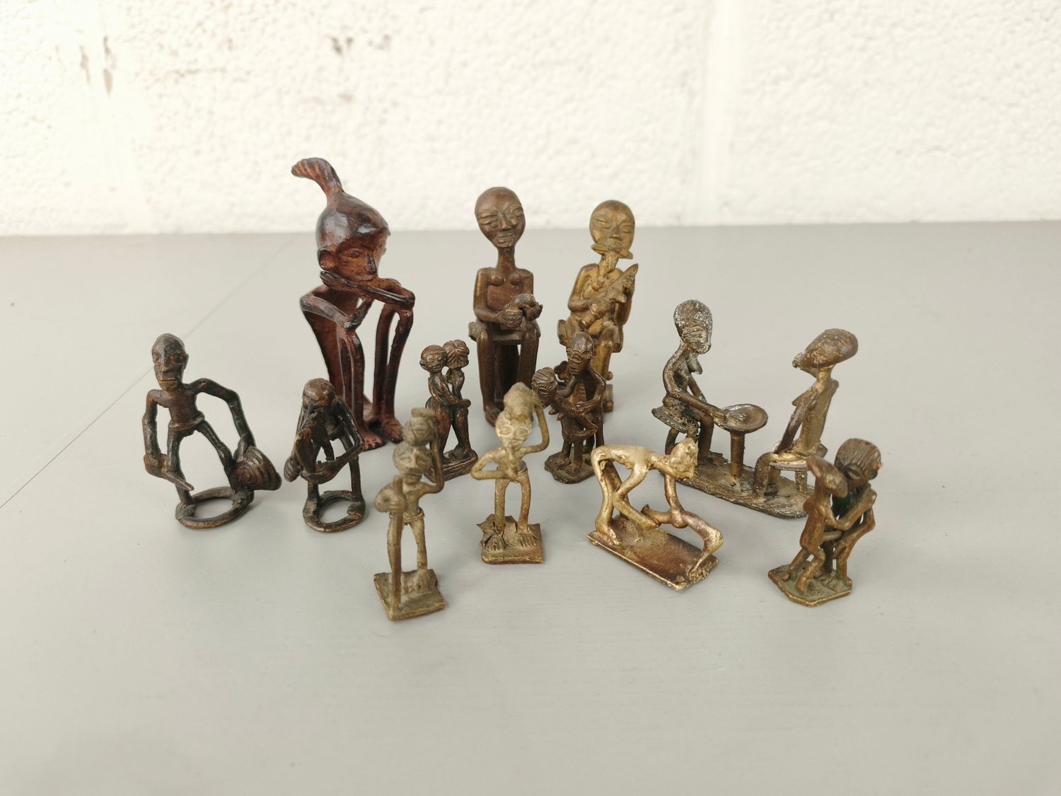 12 African bronze figurines