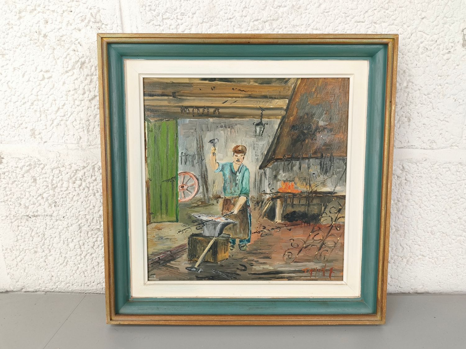 Georges Tahon - painting - Blacksmith