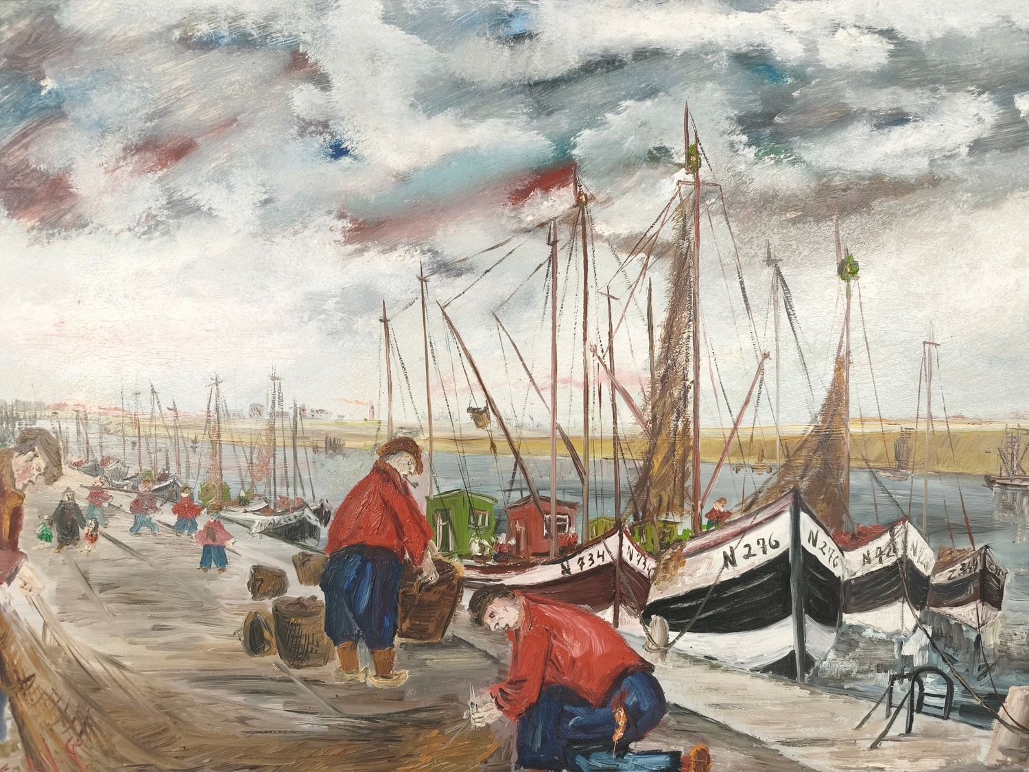 Georges Tahon - painting - Nieuwpoort harbour
