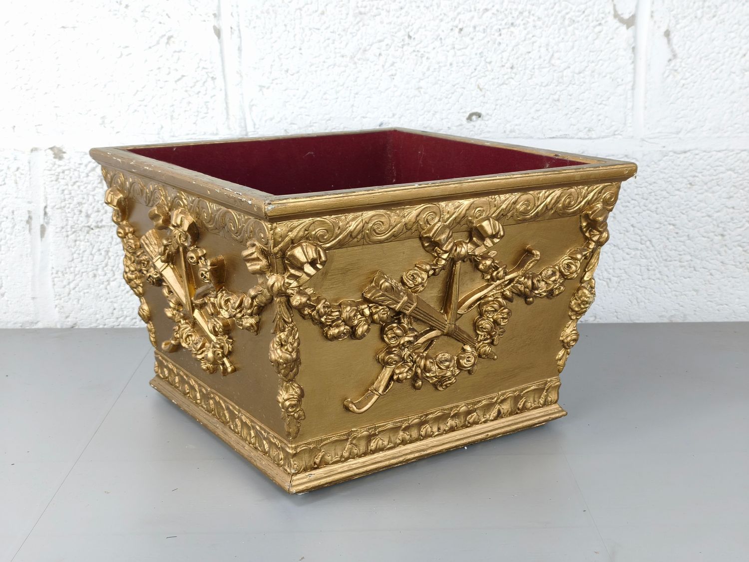 Antique gilt wooden empire jardinière