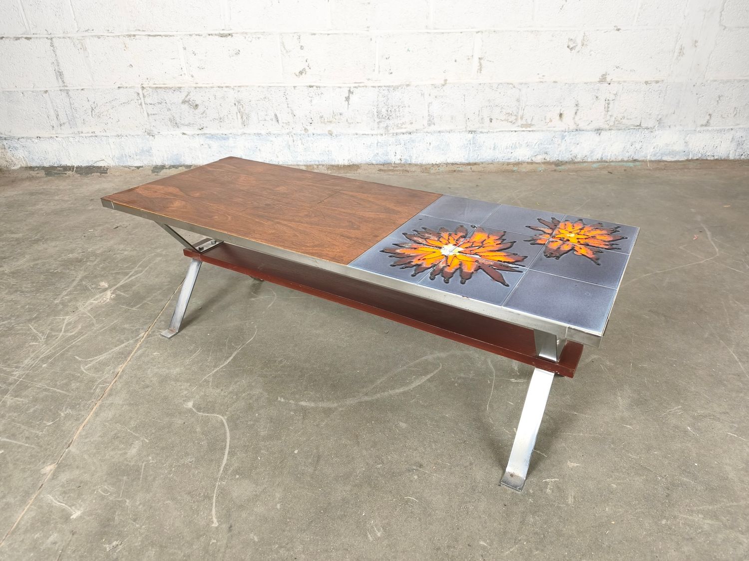 Vintage coffee table with tiles