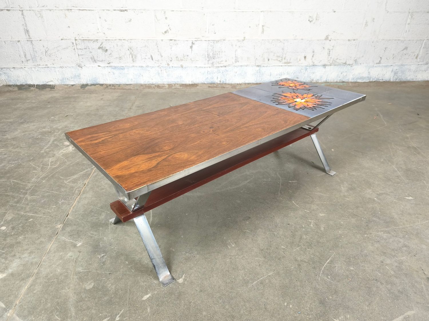 Vintage coffee table with tiles