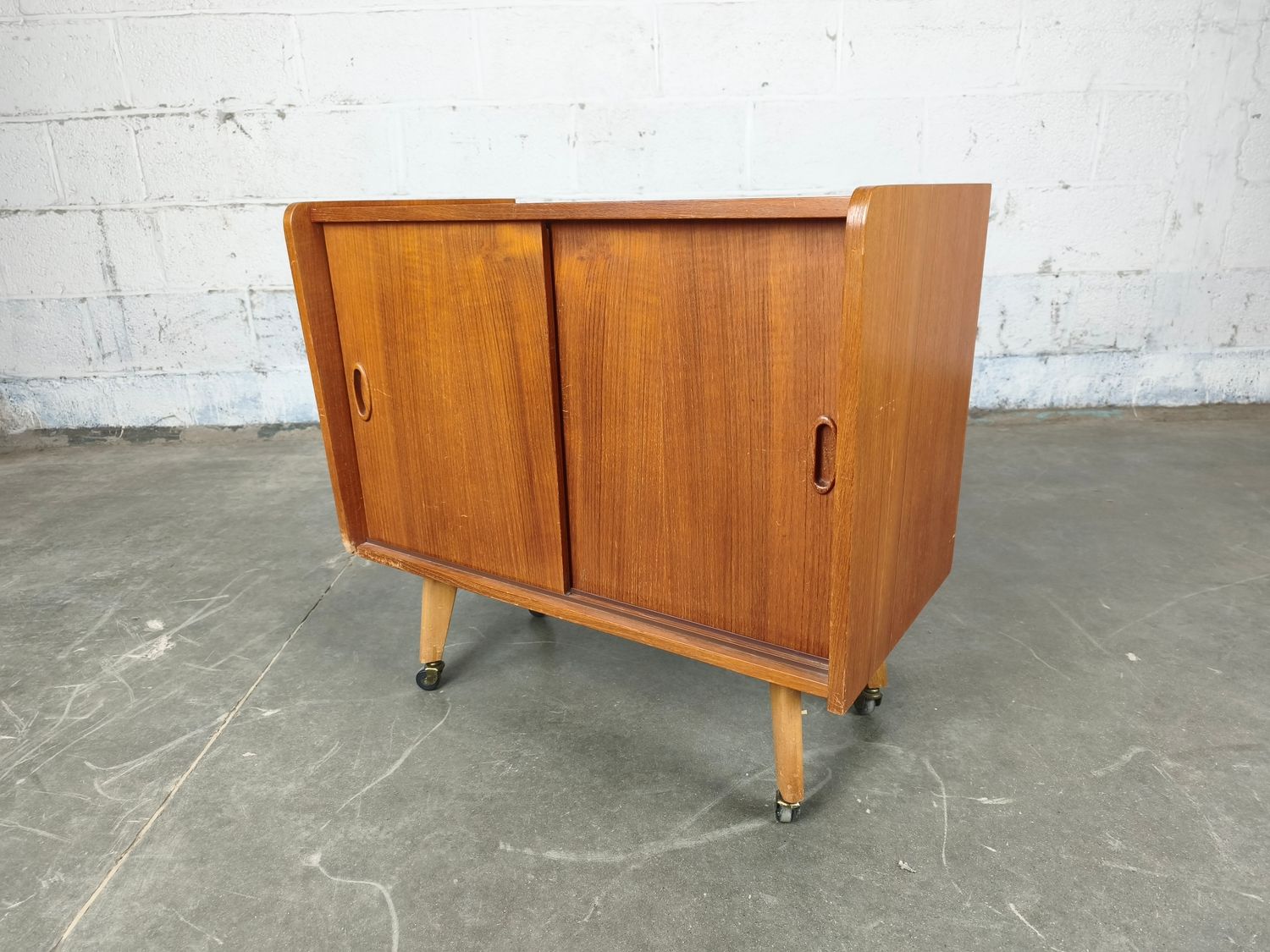 Vintage small cabinet on wheels
