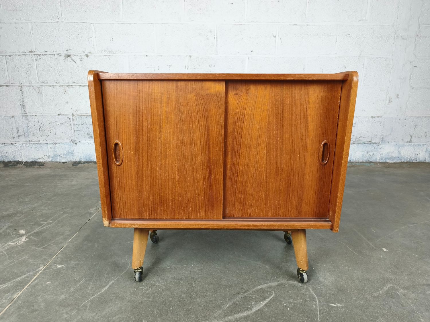 Vintage small cabinet on wheels
