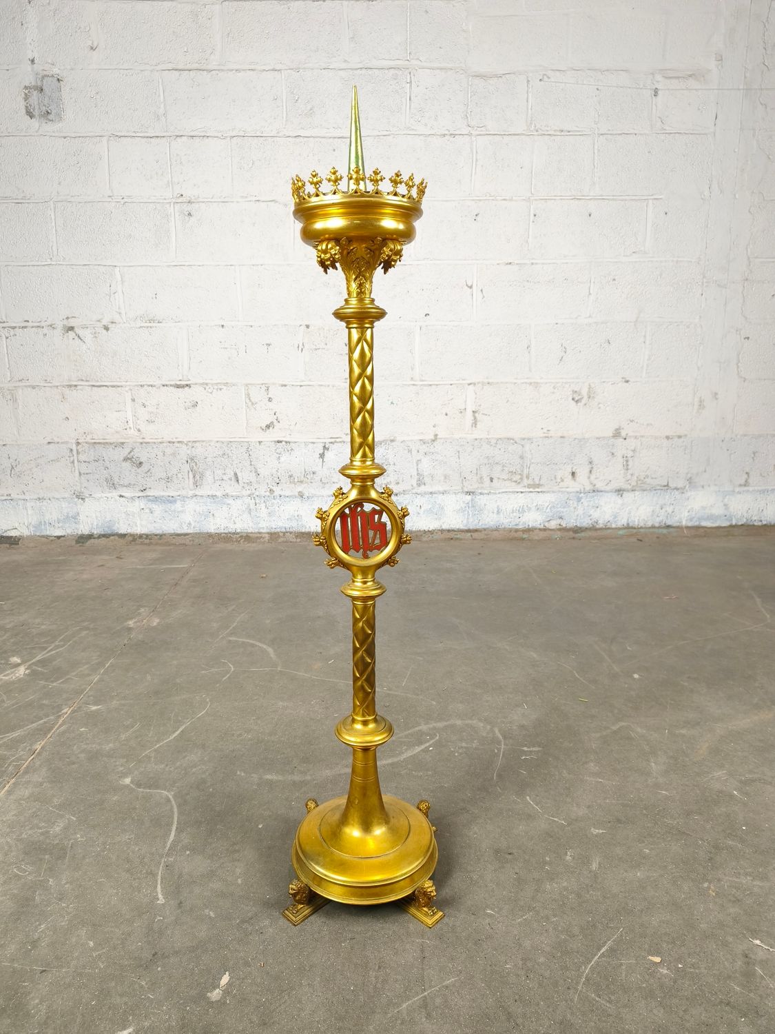 Large bronze church candlestick