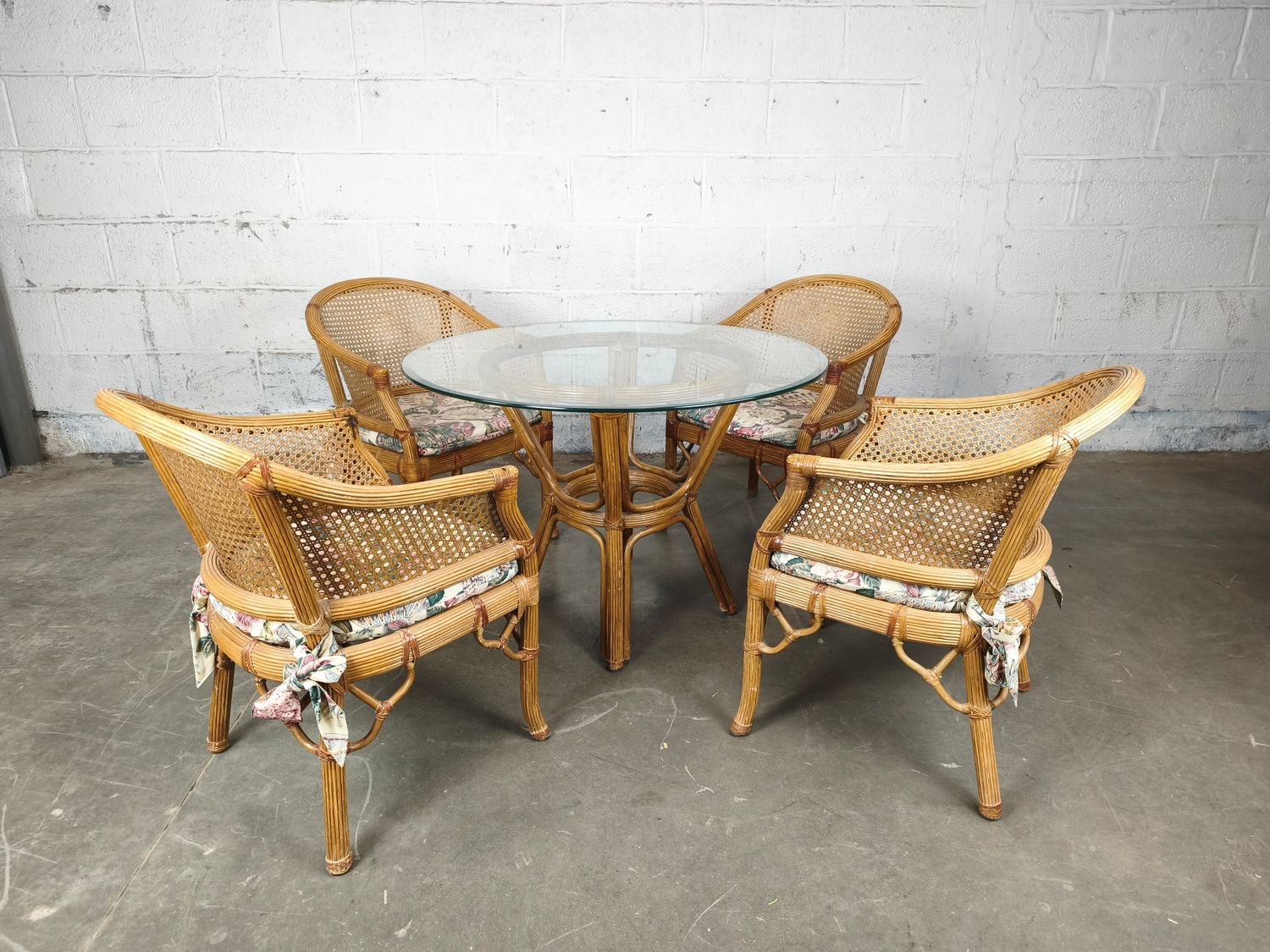 Vintage rattan dining set
