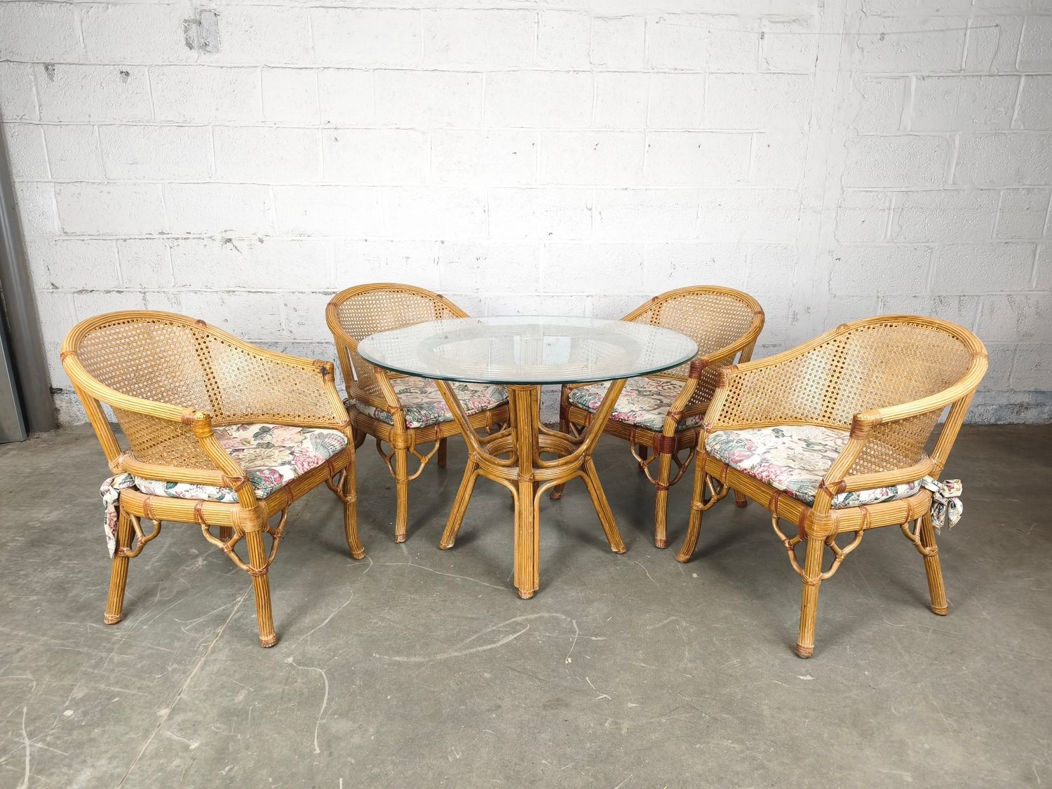 Vintage rattan dining set