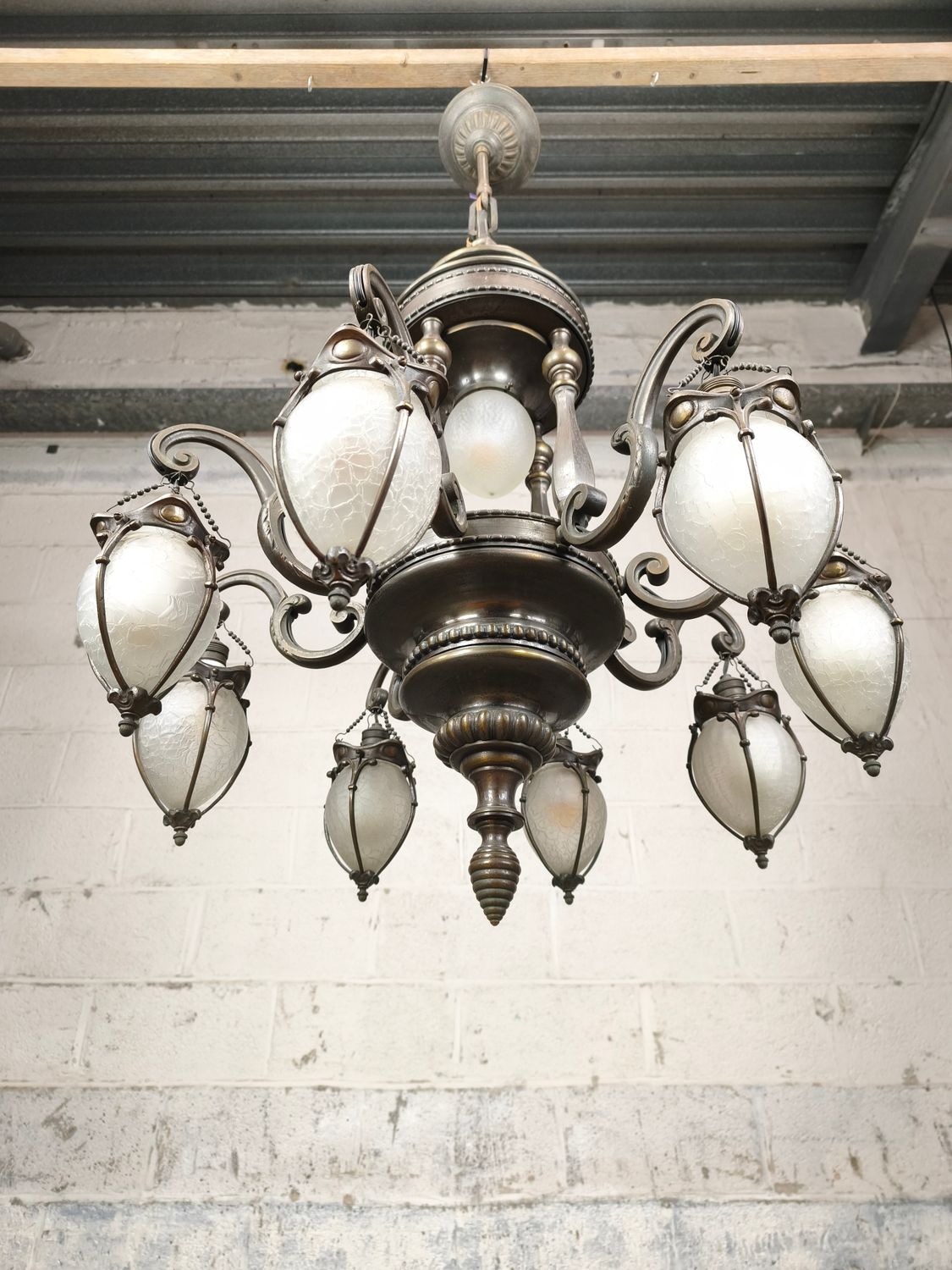 Large bronze chandelier