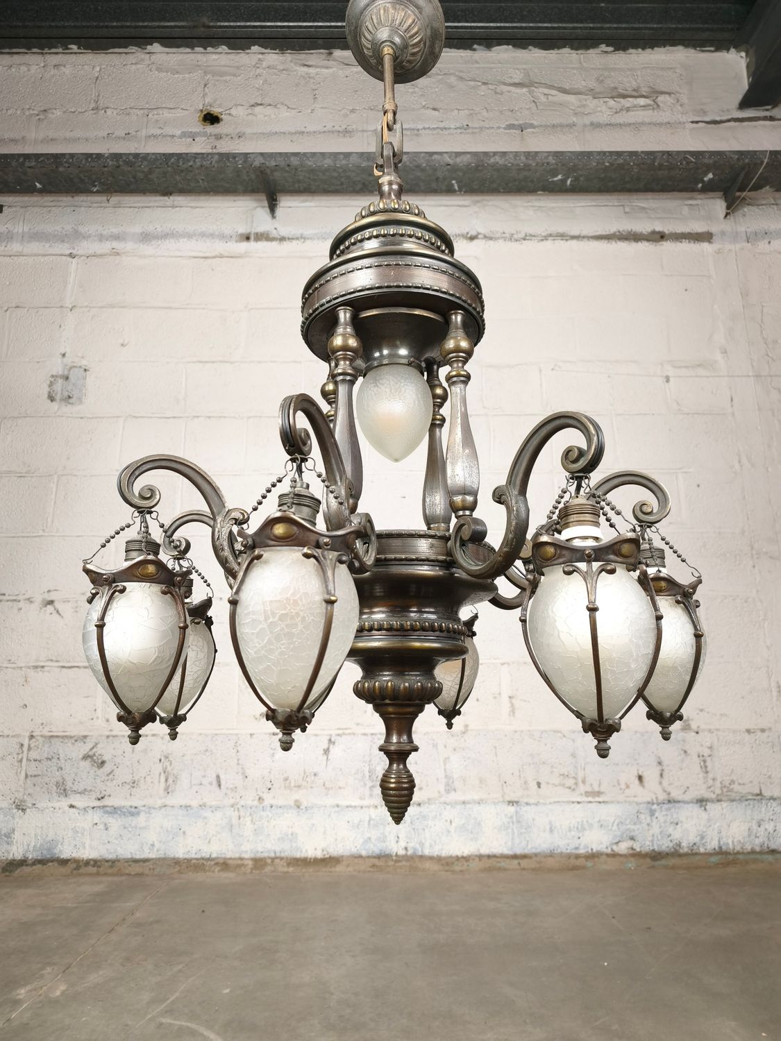 Large bronze chandelier