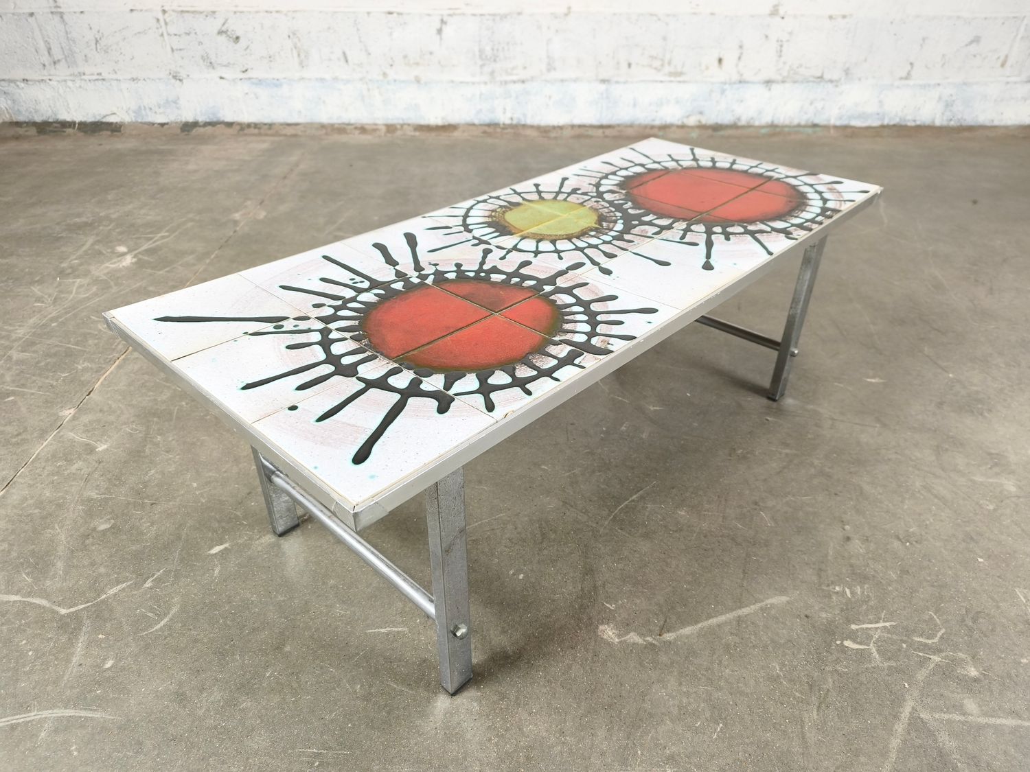 Vintage coffee table with tiles
