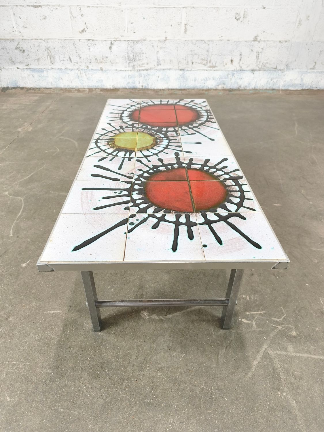 Vintage coffee table with tiles
