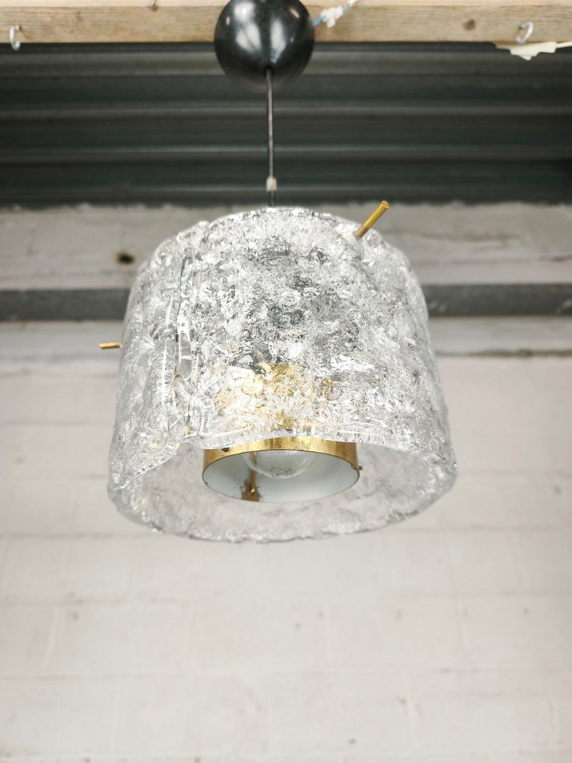 Vintage Hillebrand frosted glass lamp