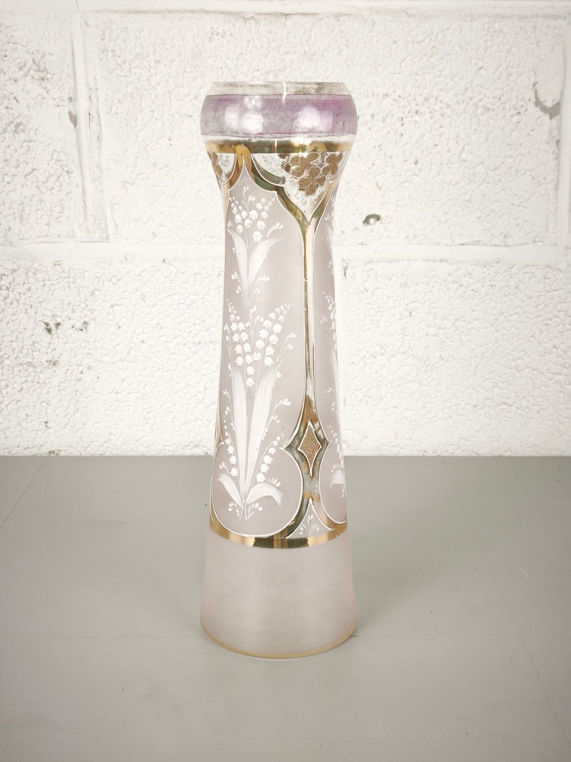 Antique glass art nouveau vase