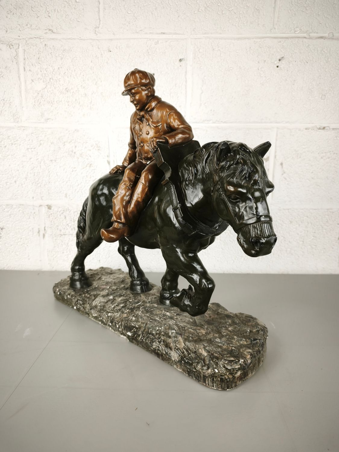 Plaster sculpture of a draft horse