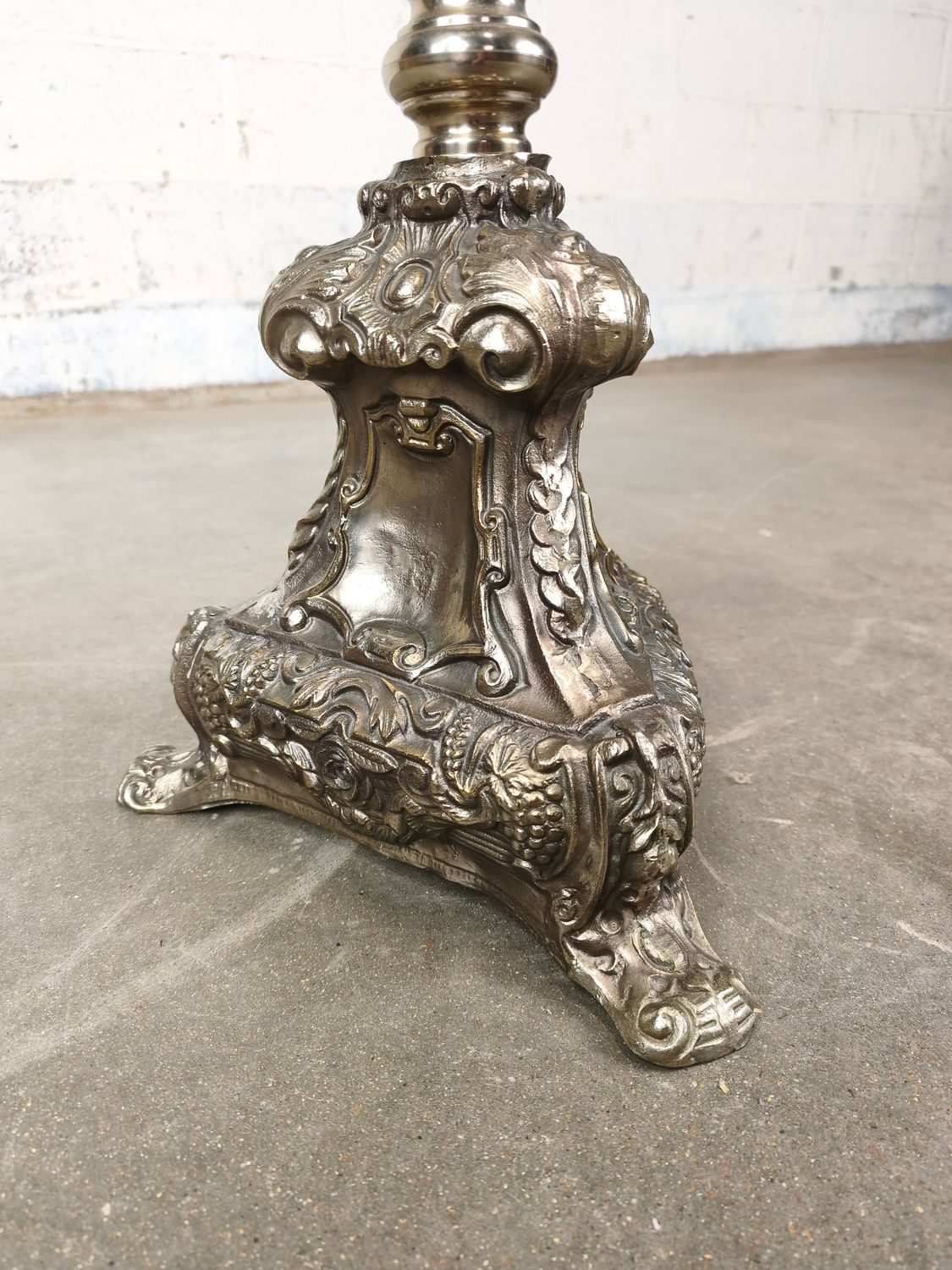 Large silver-plated church candlestick