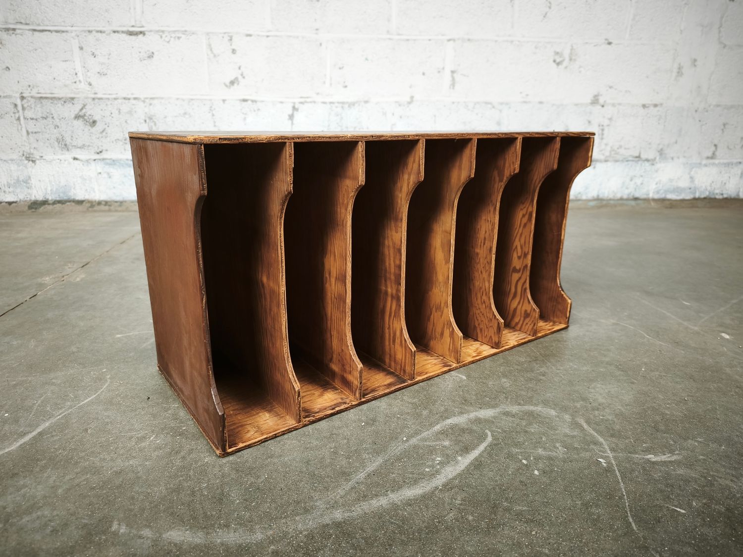 Wooden rack for records