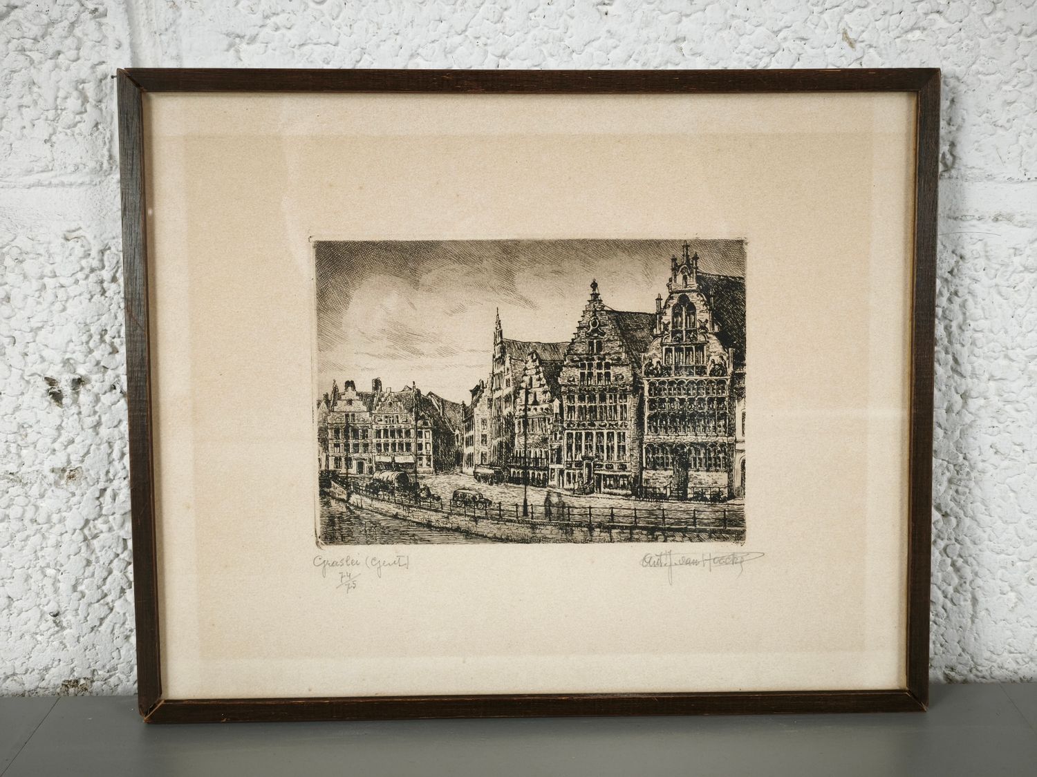 Antoon Van Hoecke - Etching - Graslei Gent