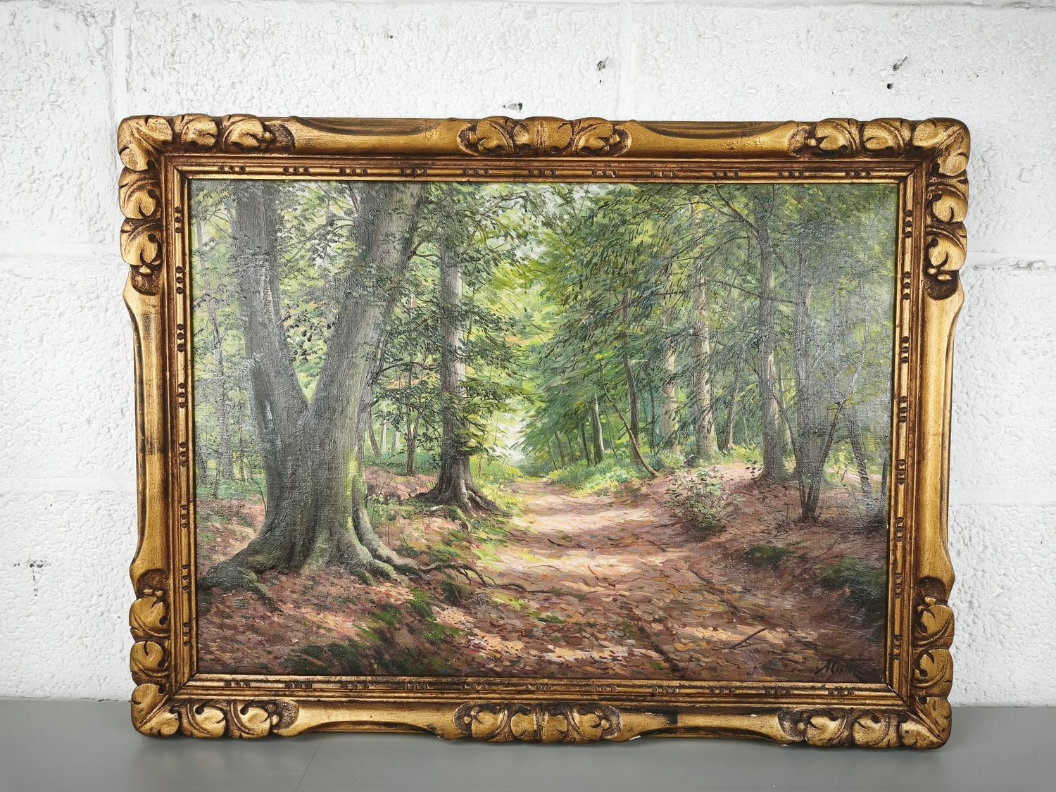 Albert Caullet - painting of a forest path