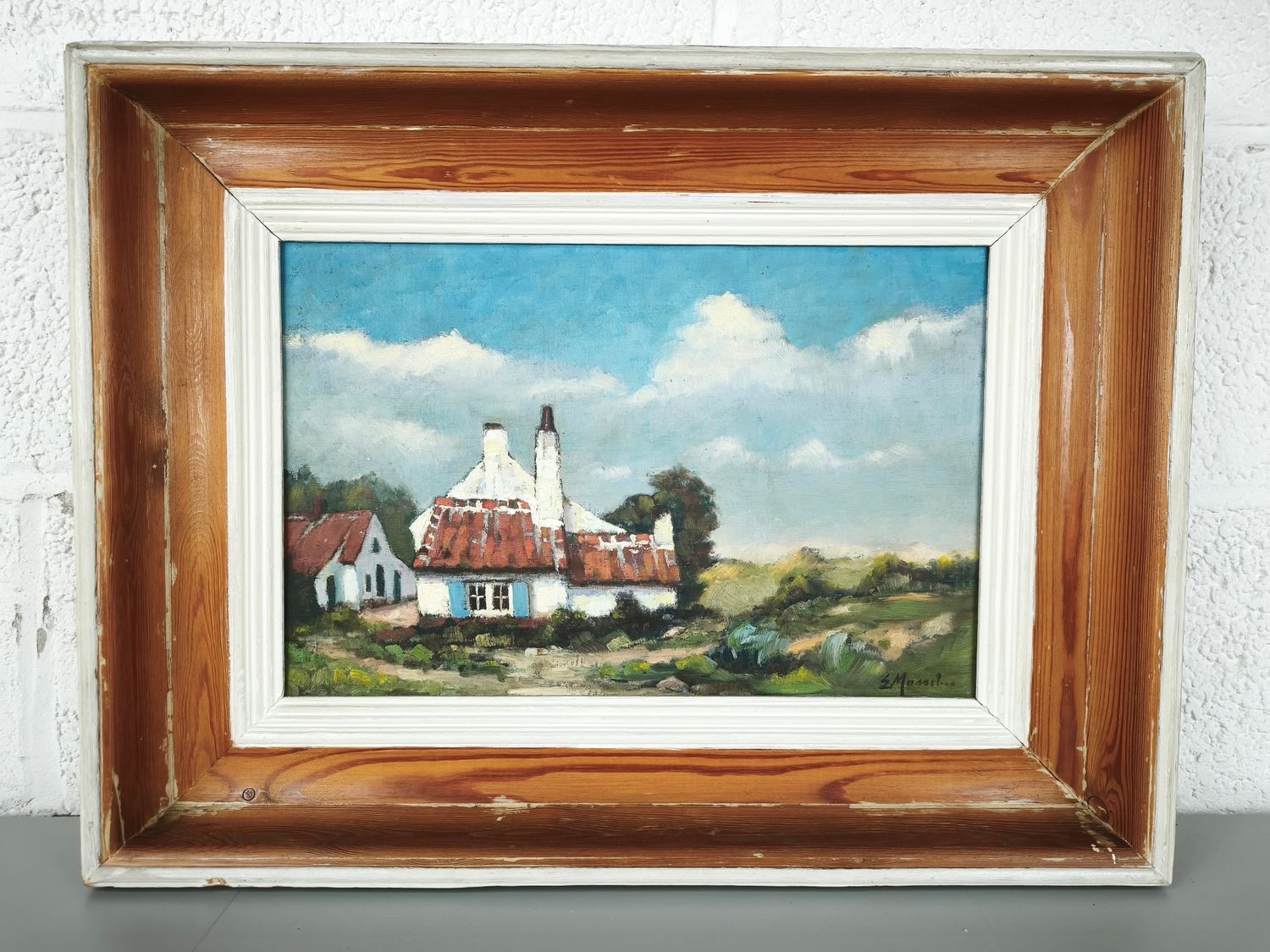 Eugène Masselus - Painting of fishermen's cottages