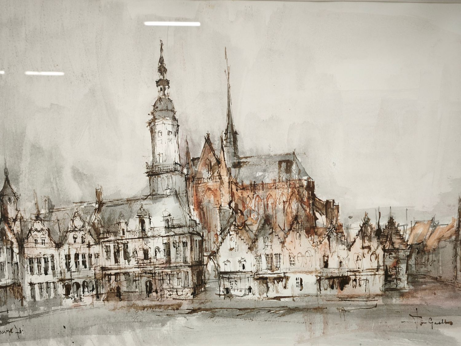 José van Gucht - watercolour - Veurne