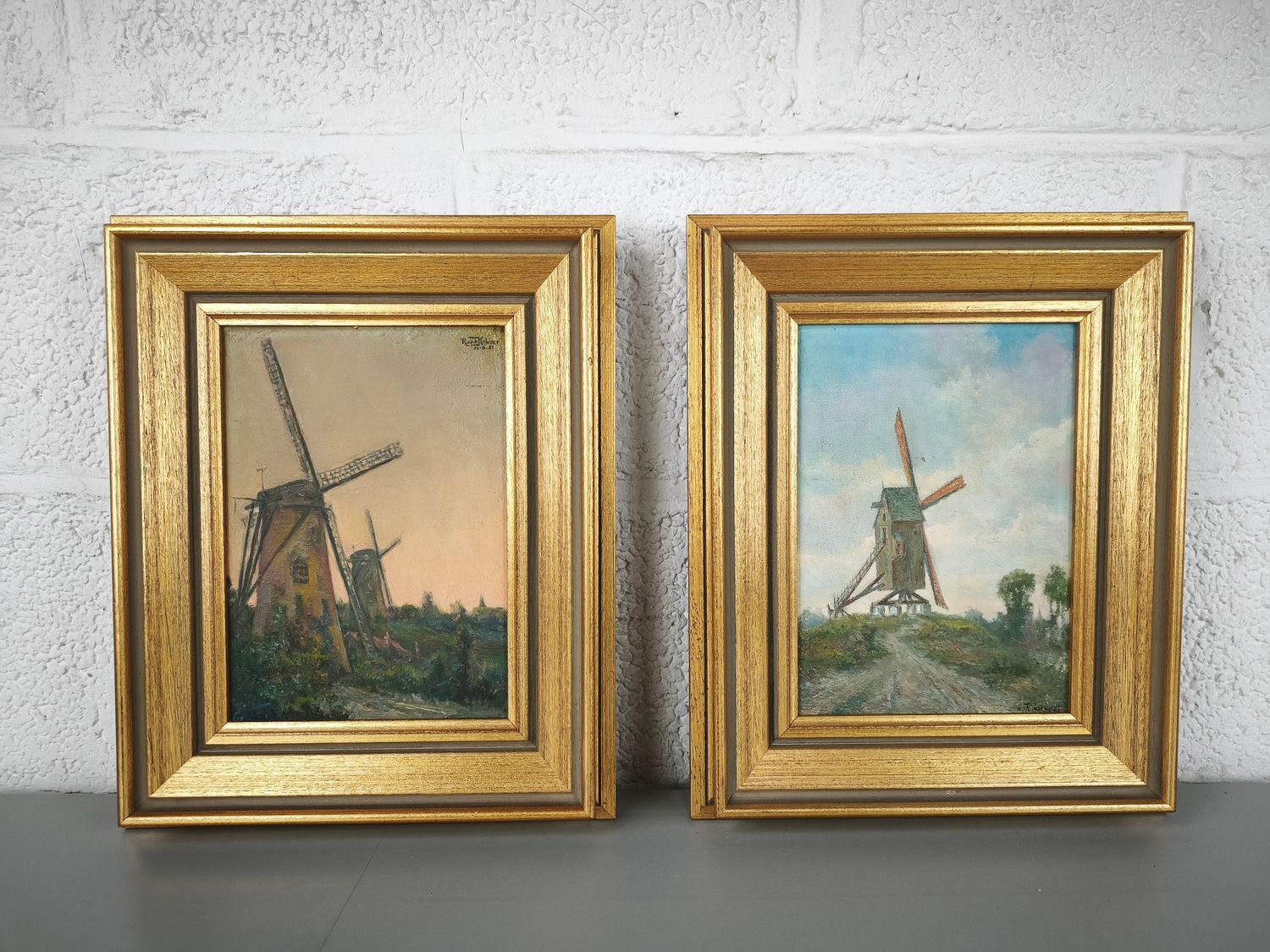 Raphaël Holvoet - 2 paintings of mills