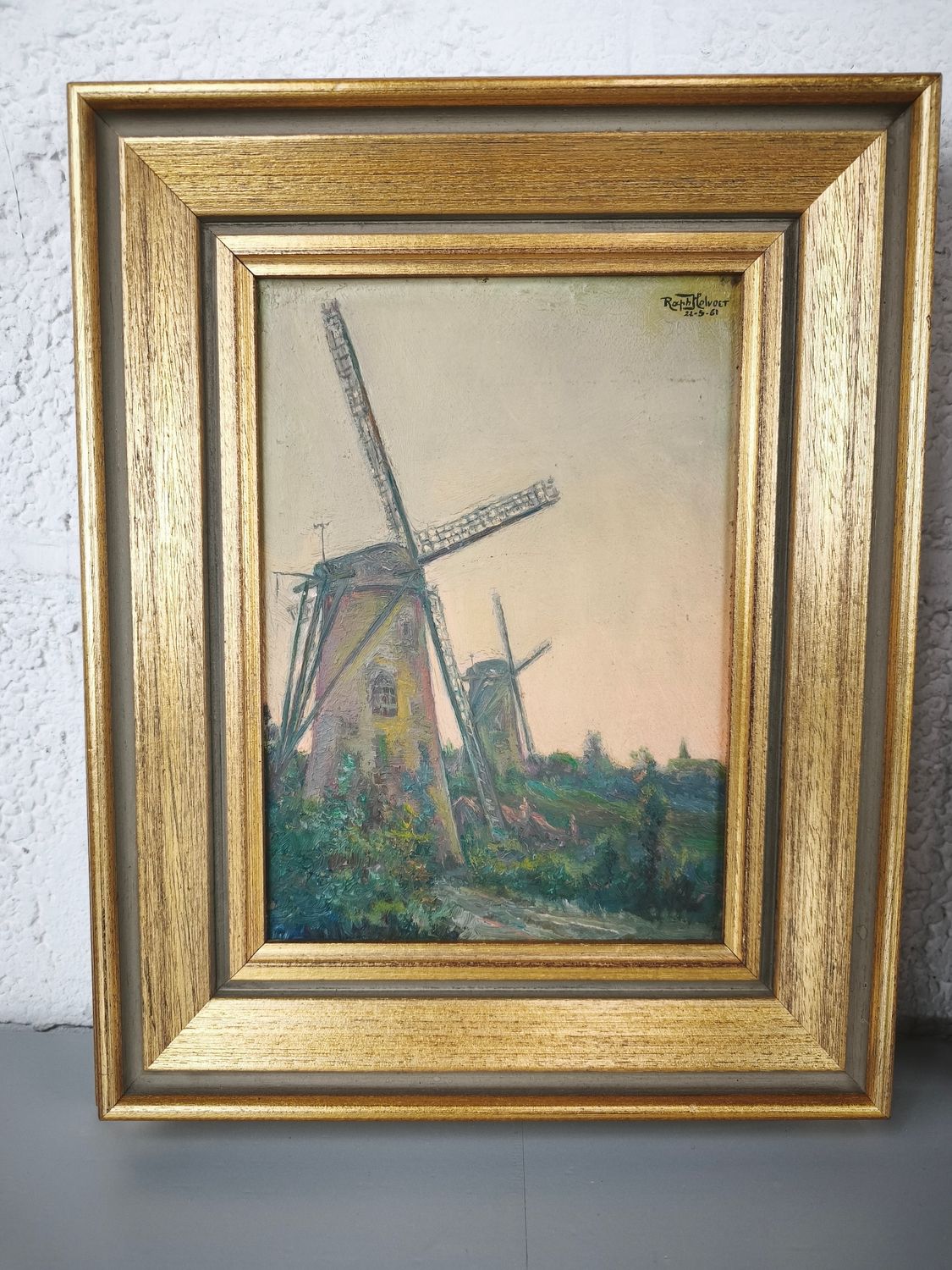 Raphaël Holvoet - 2 paintings of mills
