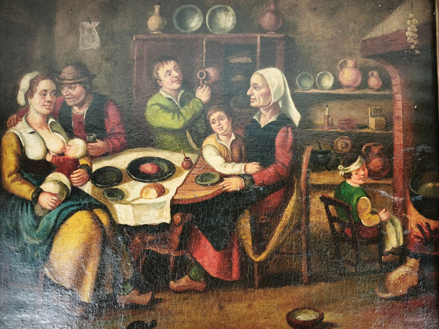 antique painting in an inn or old Dutch saloon