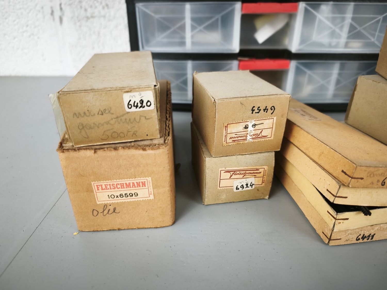 Lot of model train accessories and components