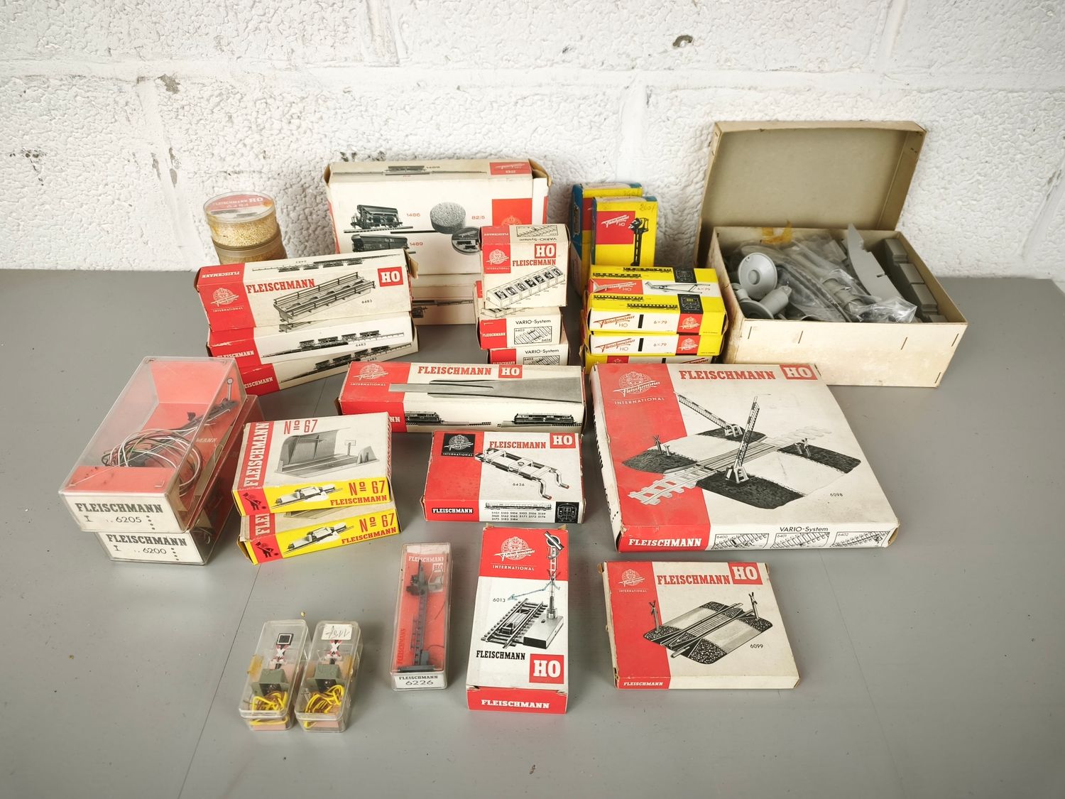 Lot of model train track accessories and components