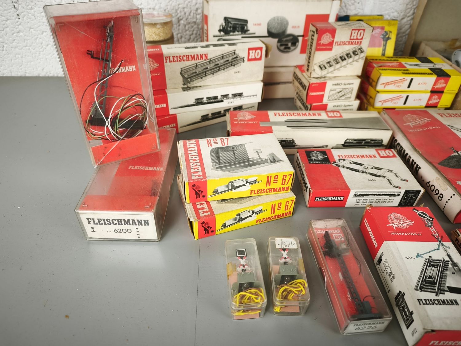 Lot of model train track accessories and components