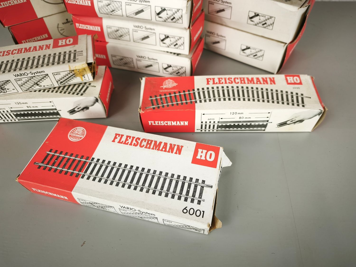 Lot of model train track components