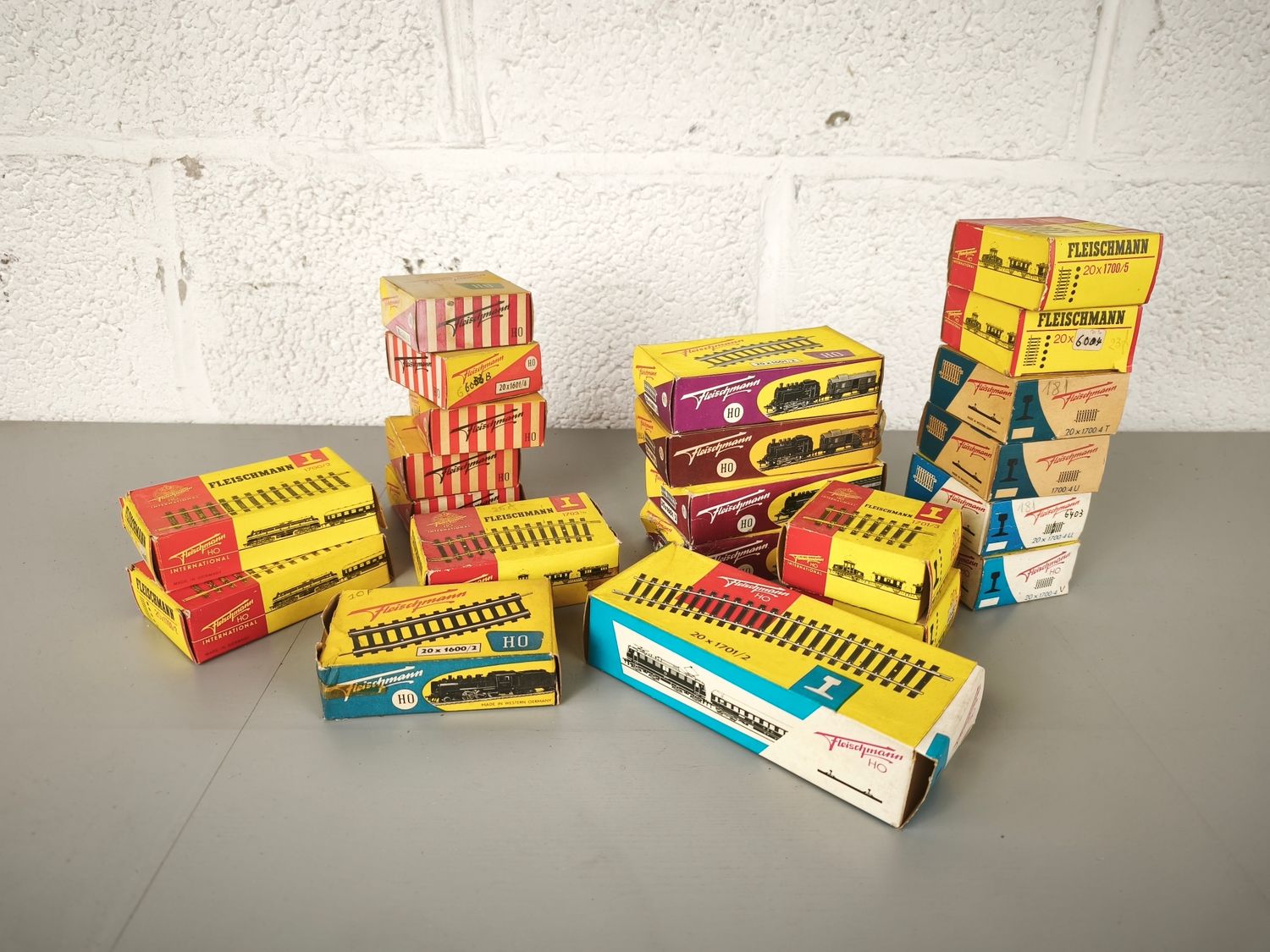Lot of model train track components