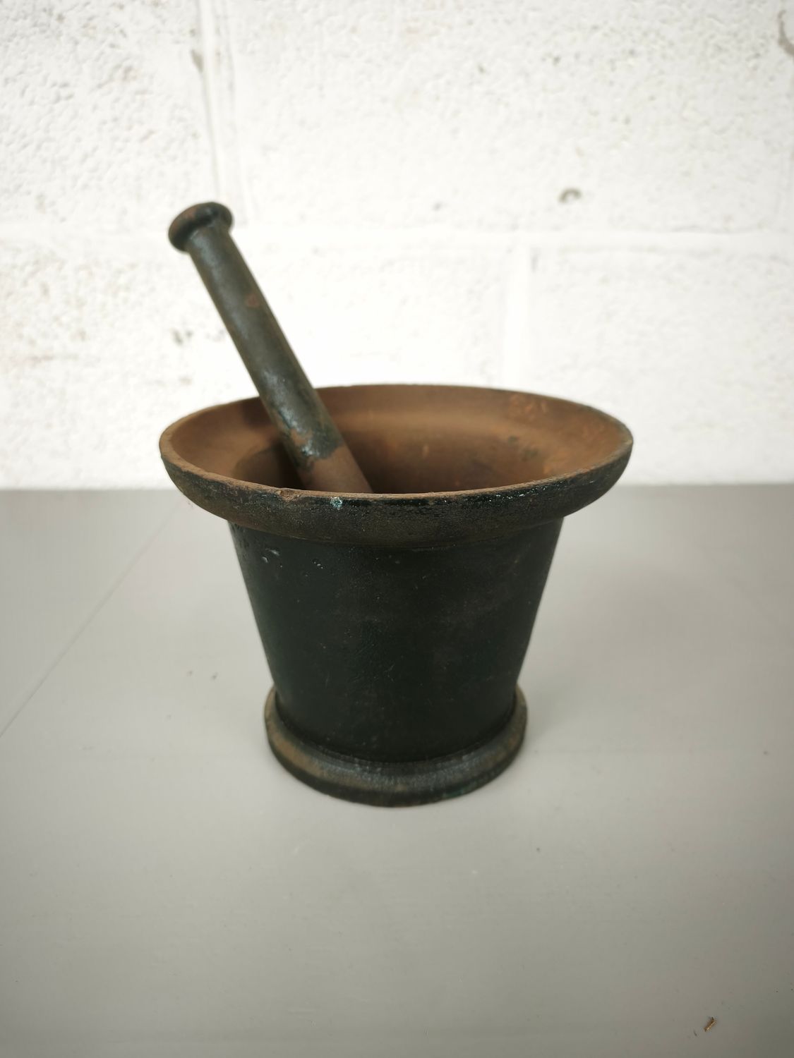 Old cast-iron mortar
