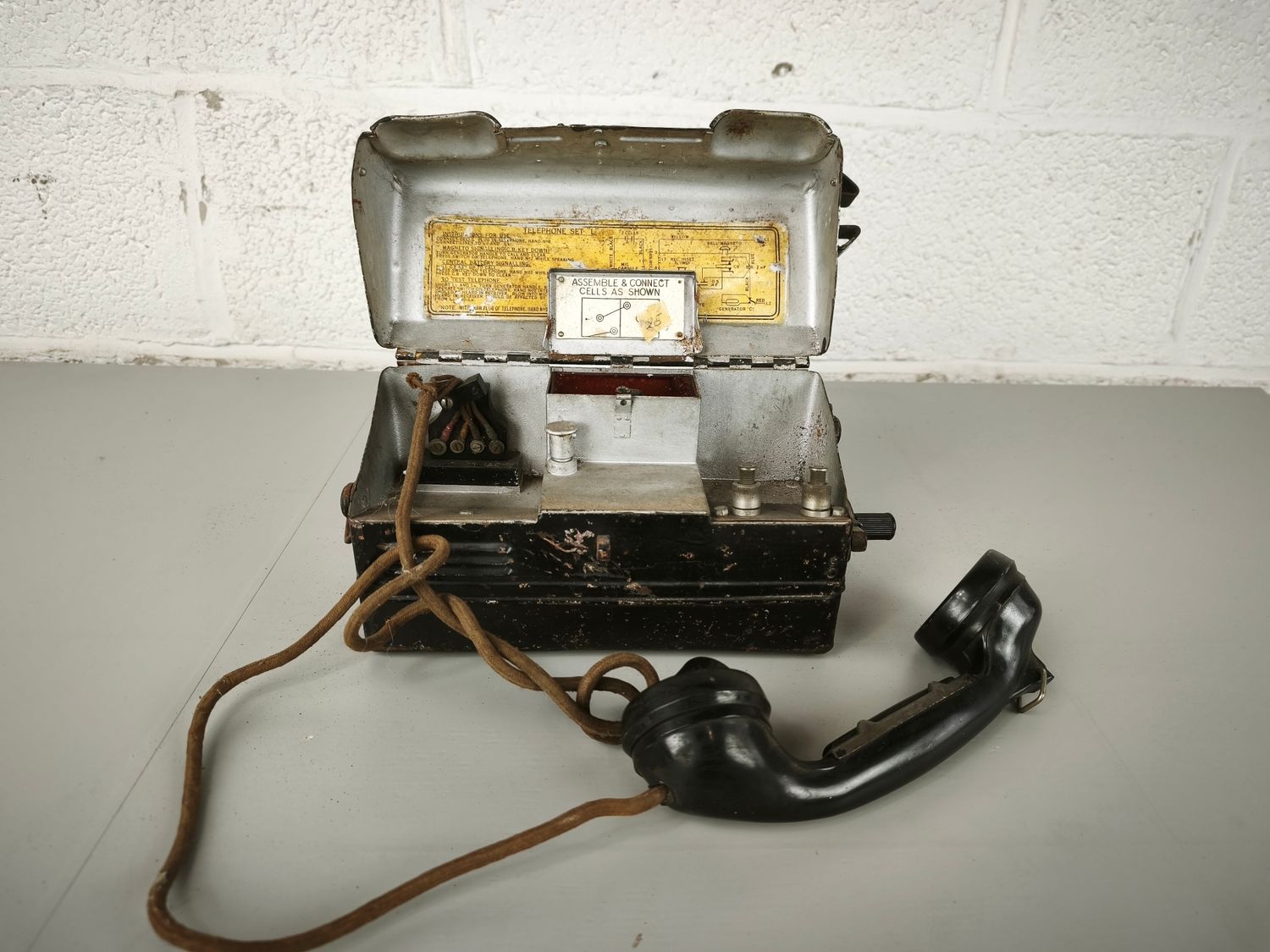 British / German assembled field telephone