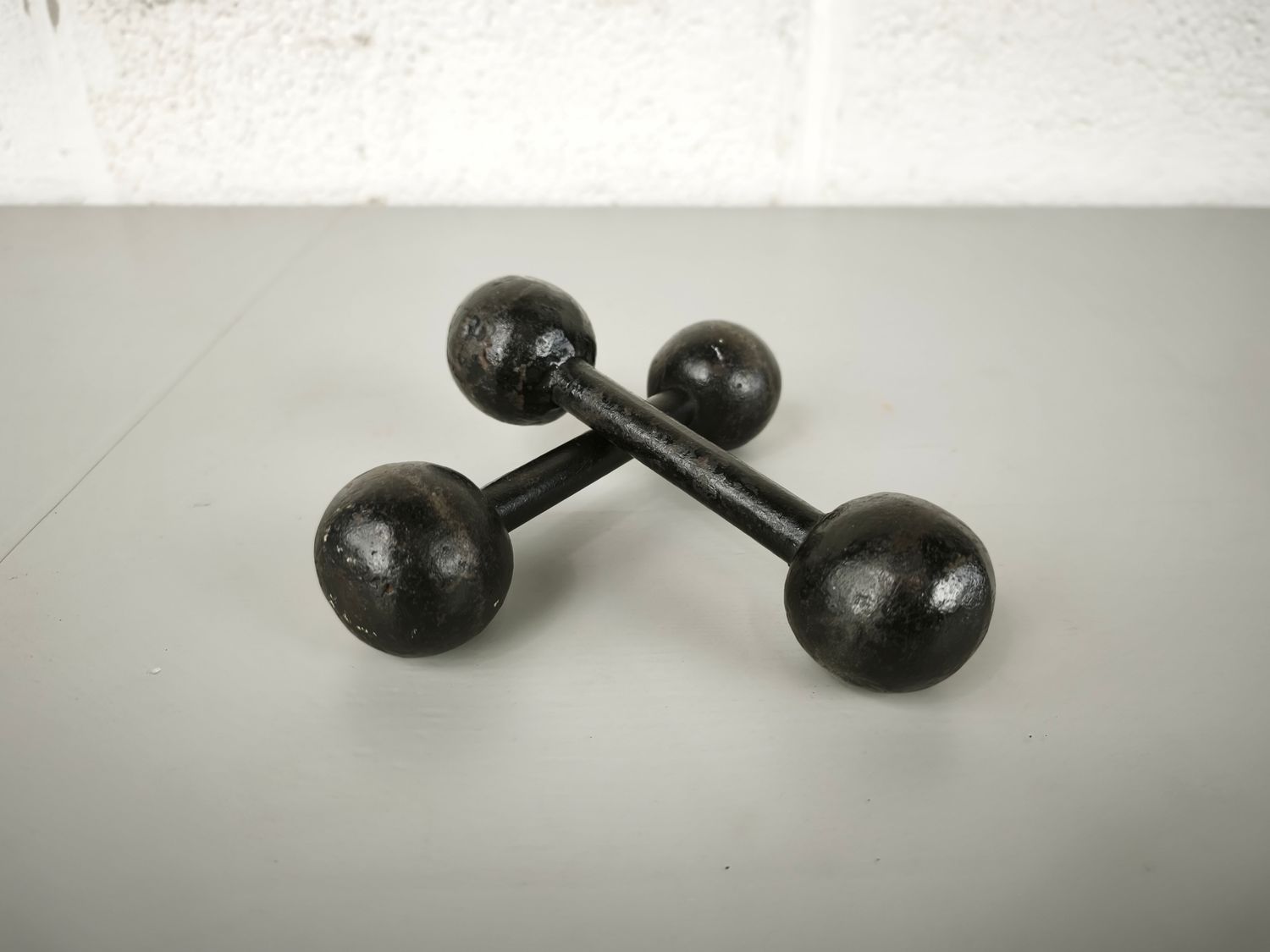 Old metal dumbbells
