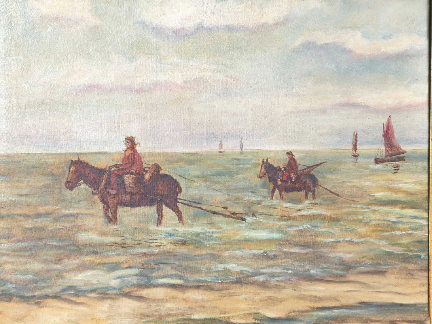 Painting - horse fishermen
