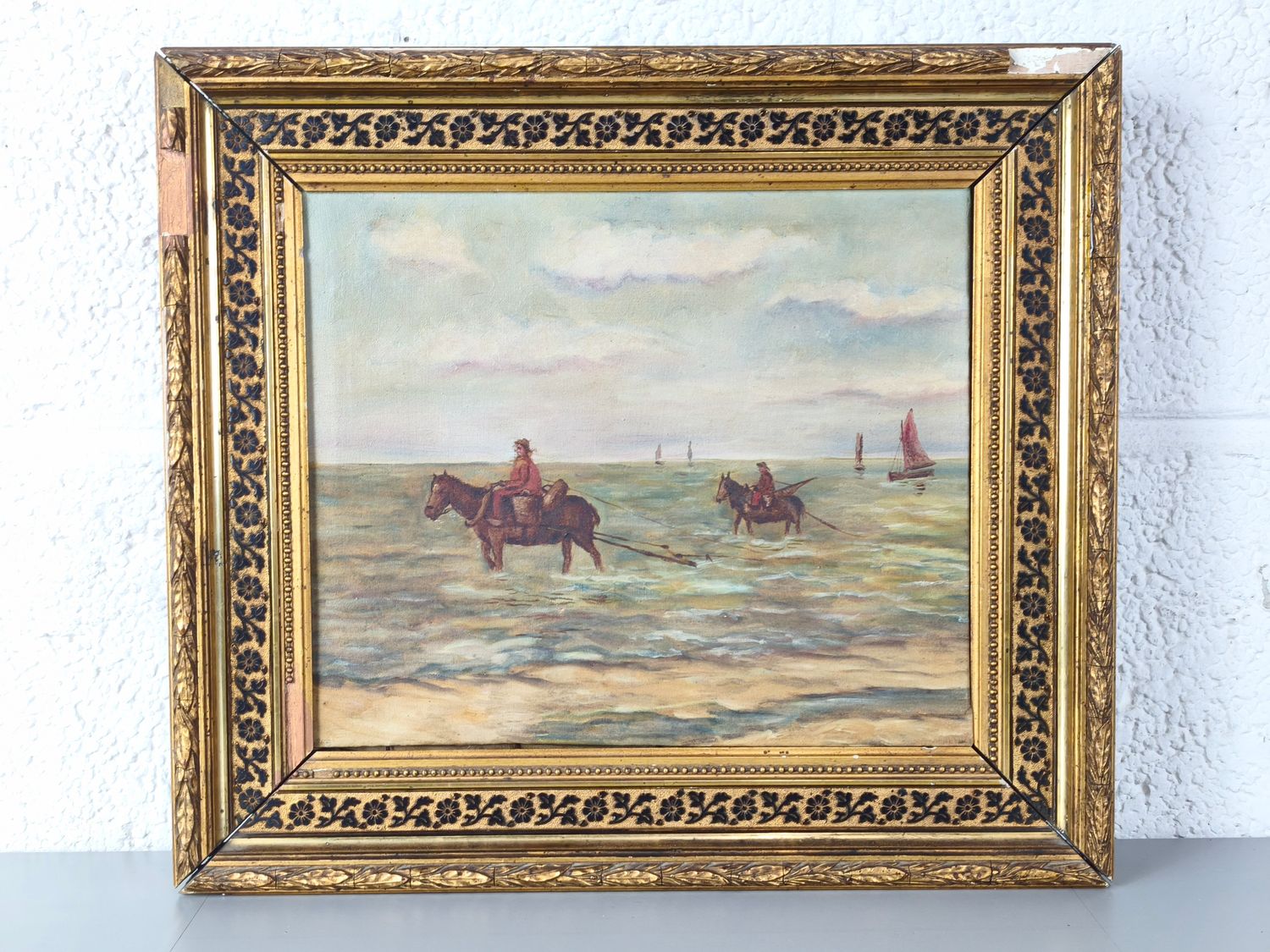 Painting - horse fishermen
