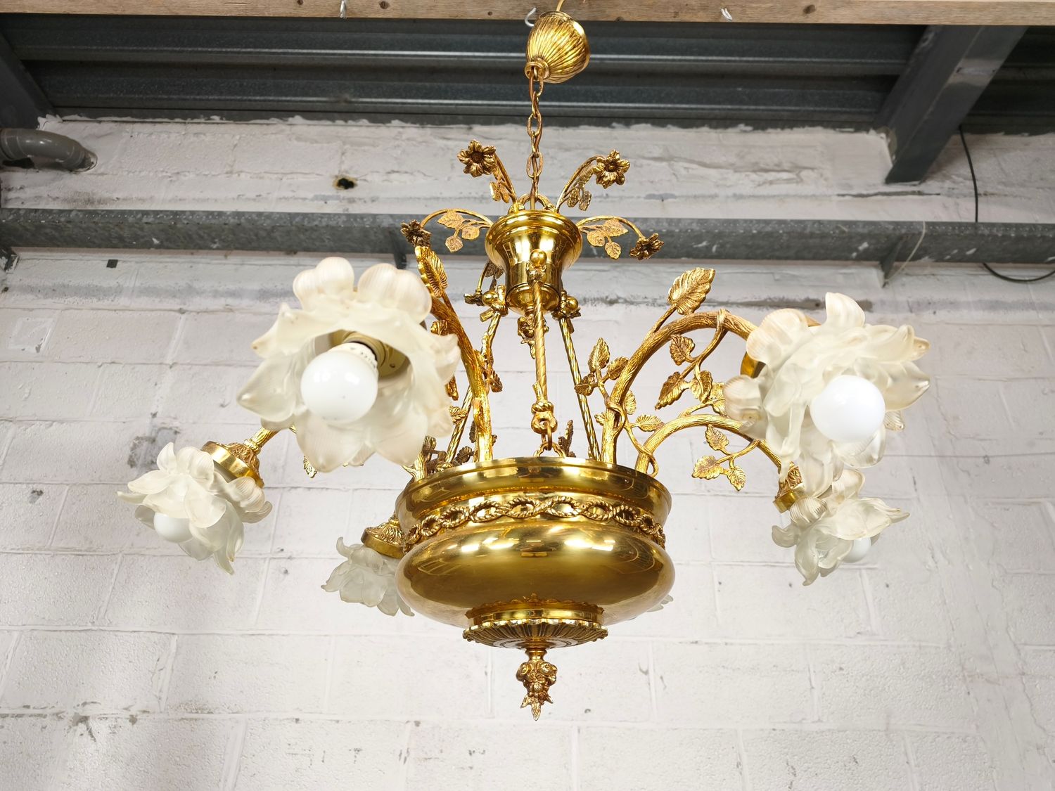 Large brass chandelier